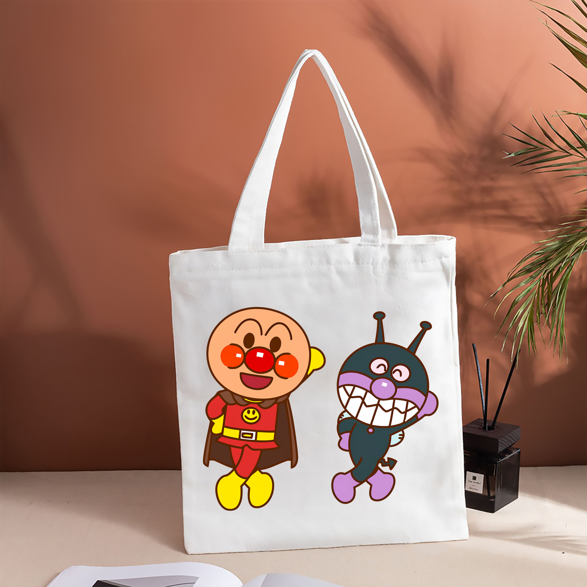 アンパンマン Anpanman 縦型キャンバス生地手提げバッグ　トートバッグ