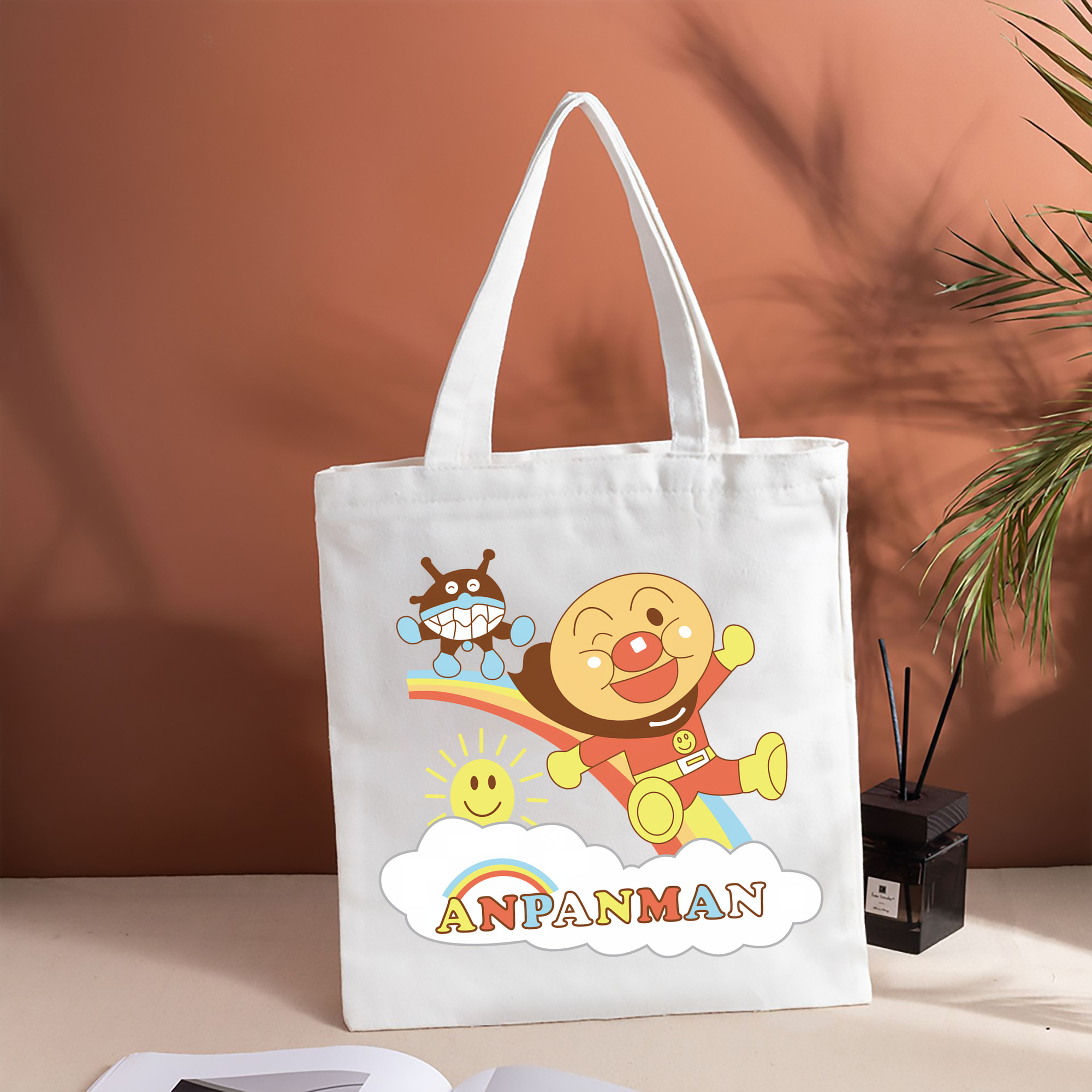 アンパンマン Anpanman 縦型キャンバス生地手提げバッグ　トートバッグ
