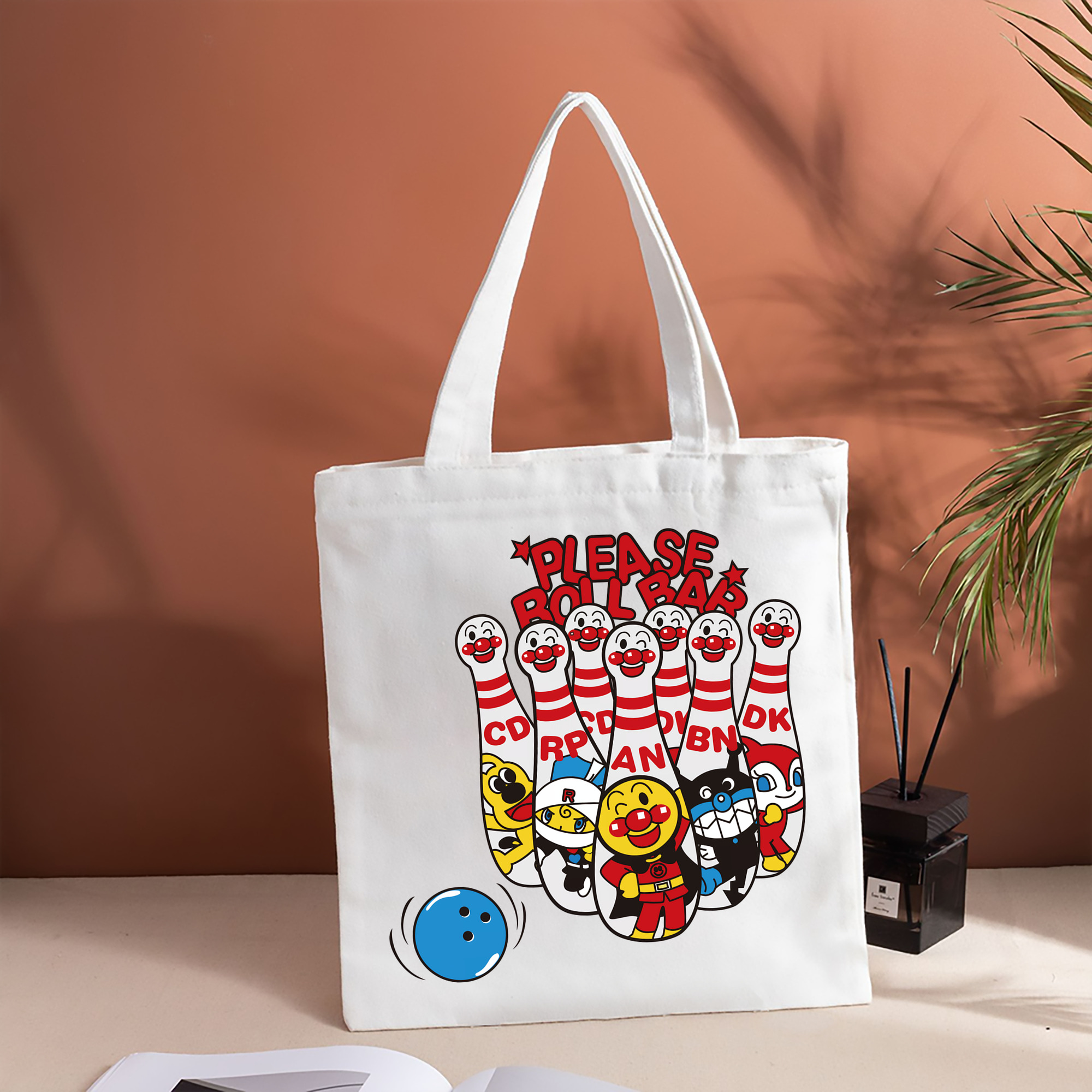 アンパンマン Anpanman 縦型キャンバス生地手提げバッグ　トートバッグ