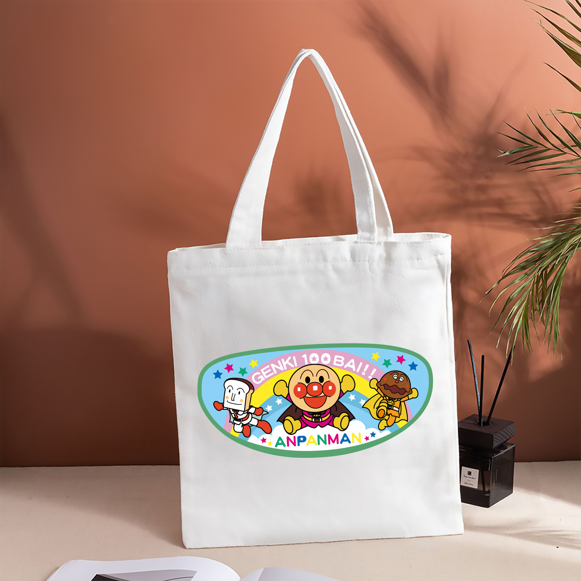 アンパンマン Anpanman 縦型キャンバス生地手提げバッグ　トートバッグ