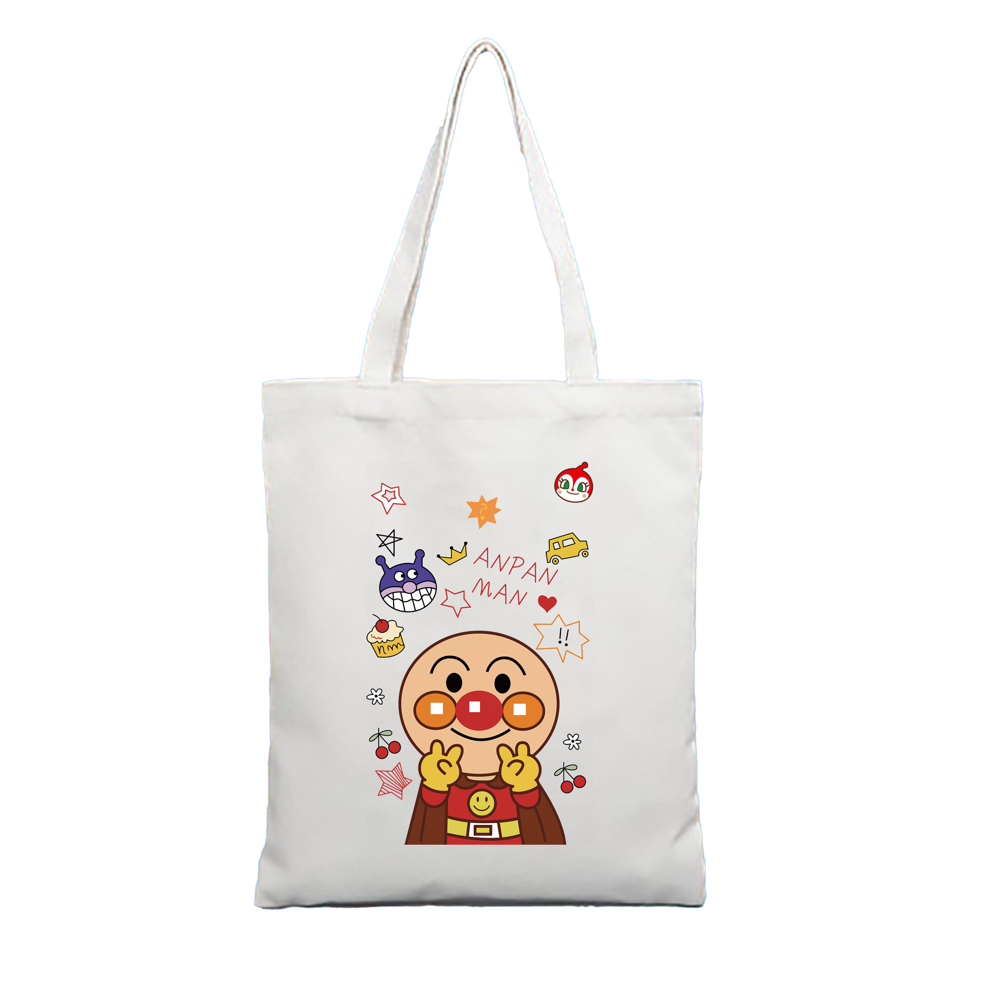 （画像用） アンパンマン Anpanman 縦型キャンバス生地手提げバッグ　トートバッグ