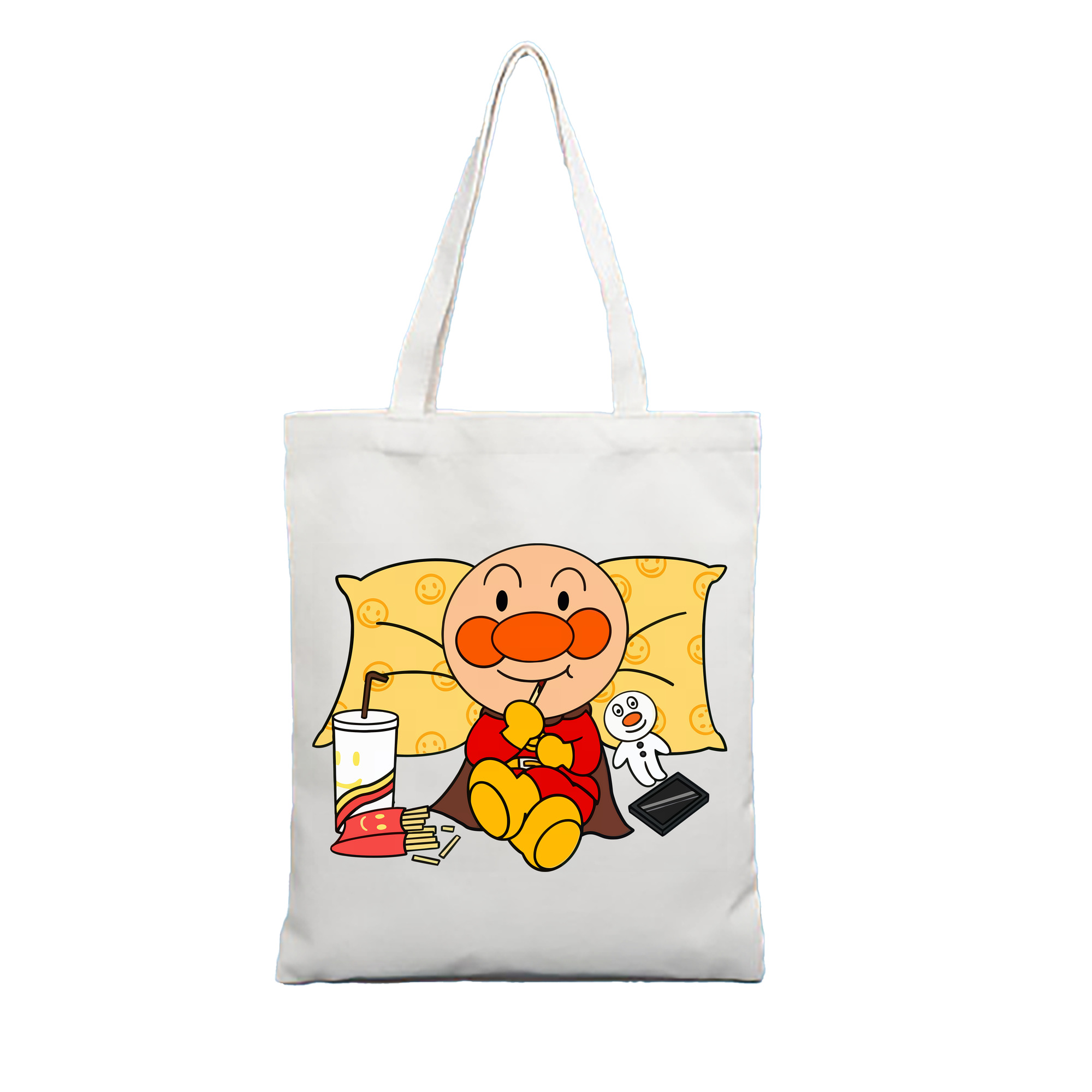 （画像用） アンパンマン Anpanman 縦型キャンバス生地手提げバッグ　トートバッグ