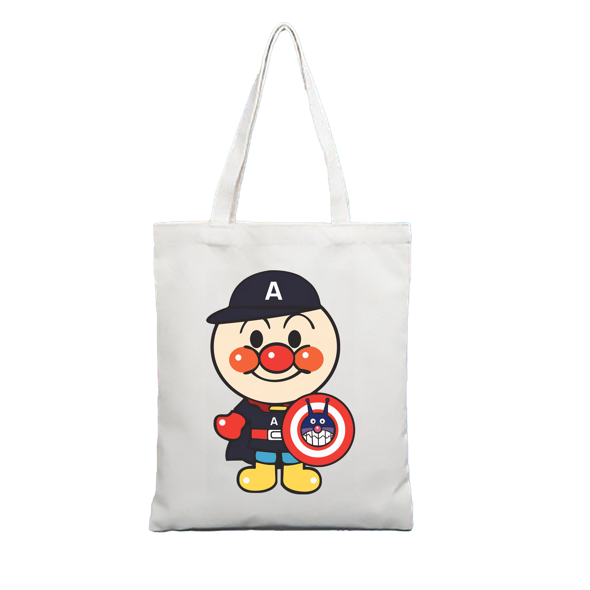 （画像用） アンパンマン Anpanman 縦型キャンバス生地手提げバッグ　トートバッグ