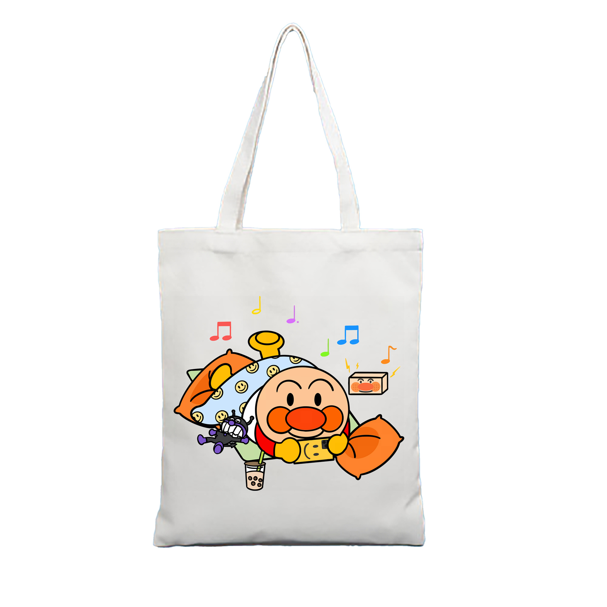 （画像用） アンパンマン Anpanman 縦型キャンバス生地手提げバッグ　トートバッグ