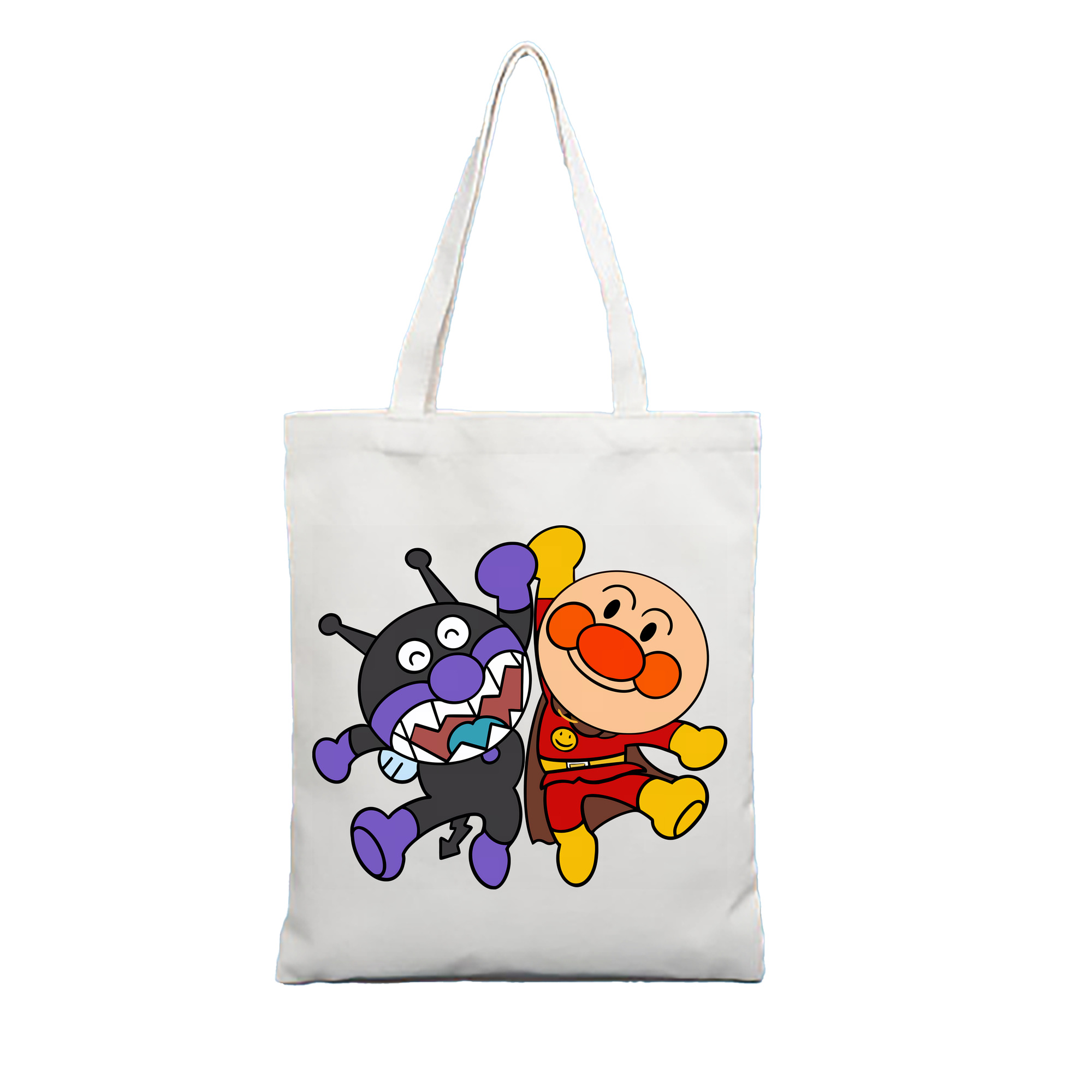（画像用） アンパンマン Anpanman 縦型キャンバス生地手提げバッグ　トートバッグ