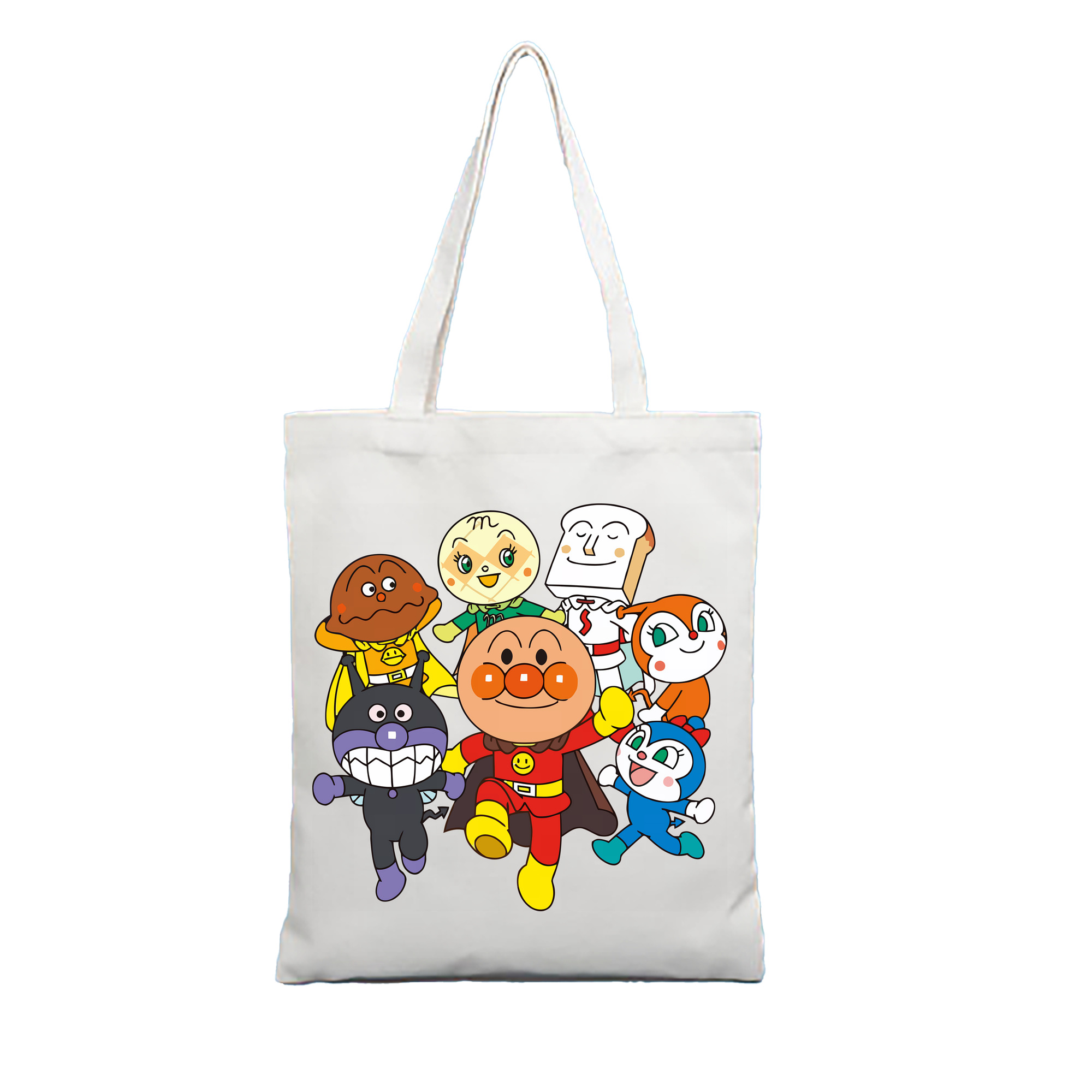 （画像用） アンパンマン Anpanman 縦型キャンバス生地手提げバッグ　トートバッグ