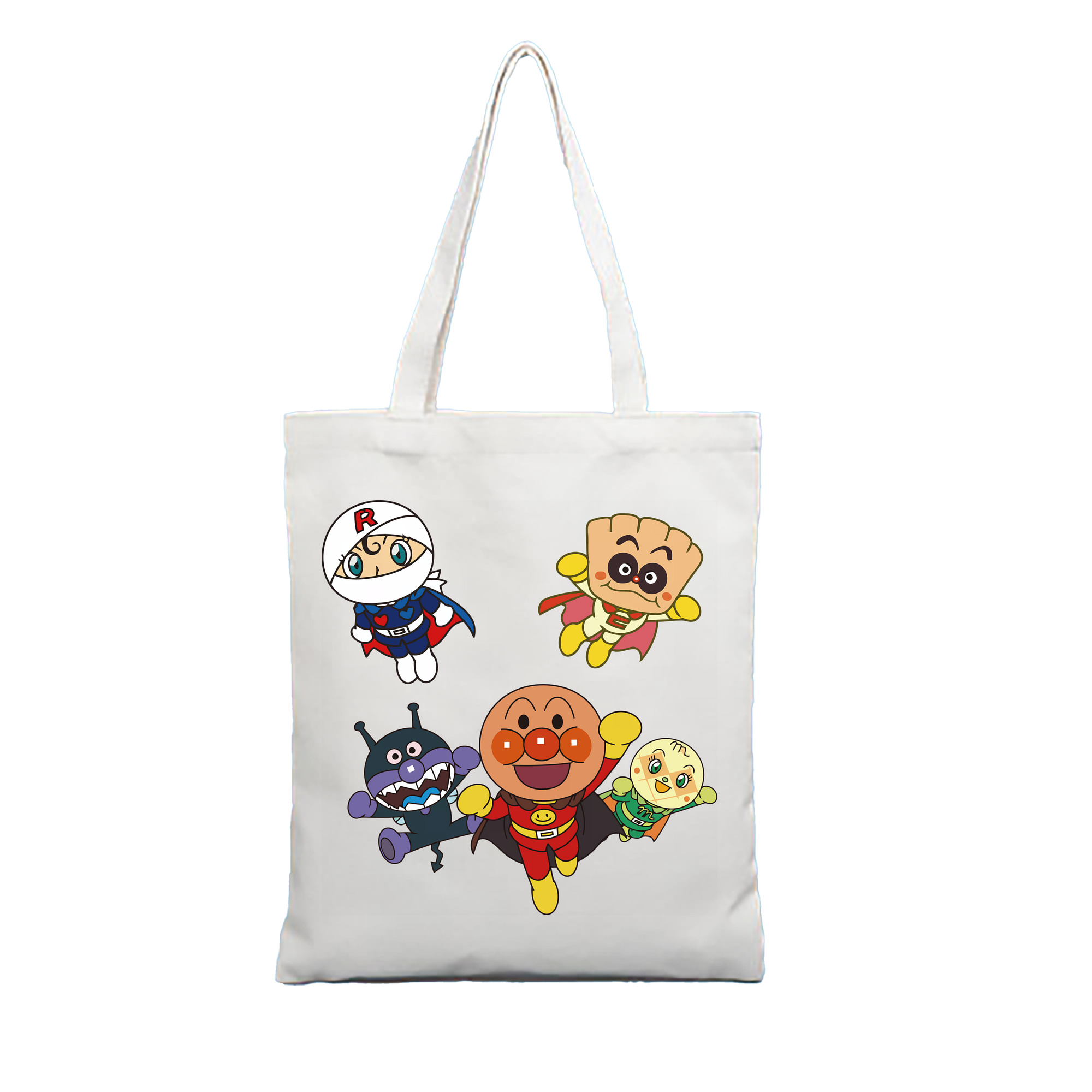 （画像用） アンパンマン Anpanman 縦型キャンバス生地手提げバッグ　トートバッグ