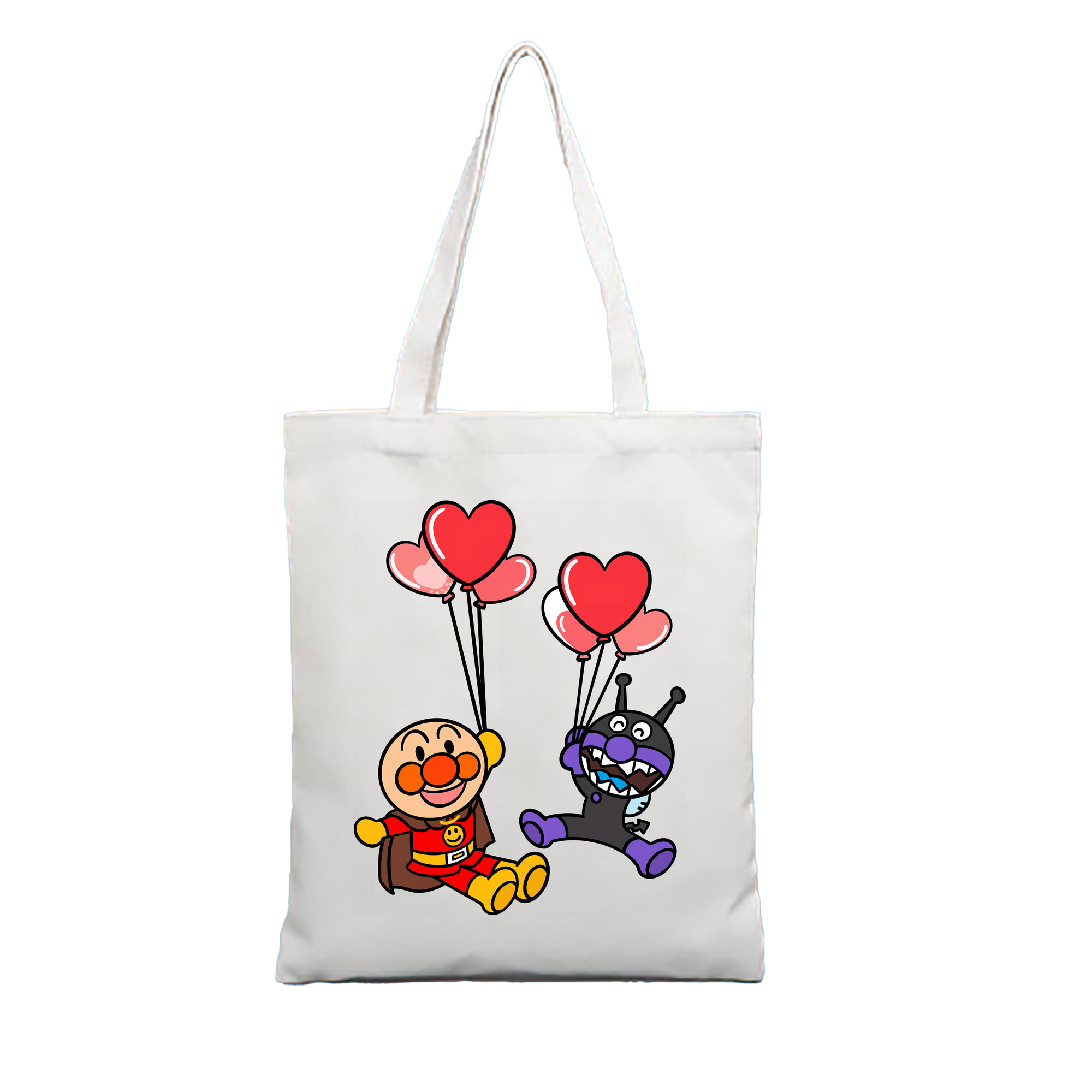 （画像用） アンパンマン Anpanman 縦型キャンバス生地手提げバッグ　トートバッグ