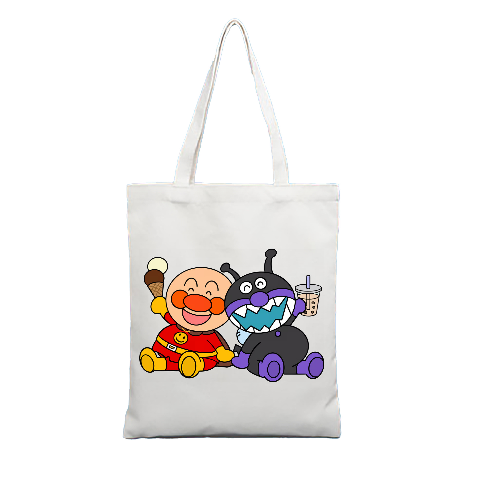 （画像用） アンパンマン Anpanman 縦型キャンバス生地手提げバッグ　トートバッグ