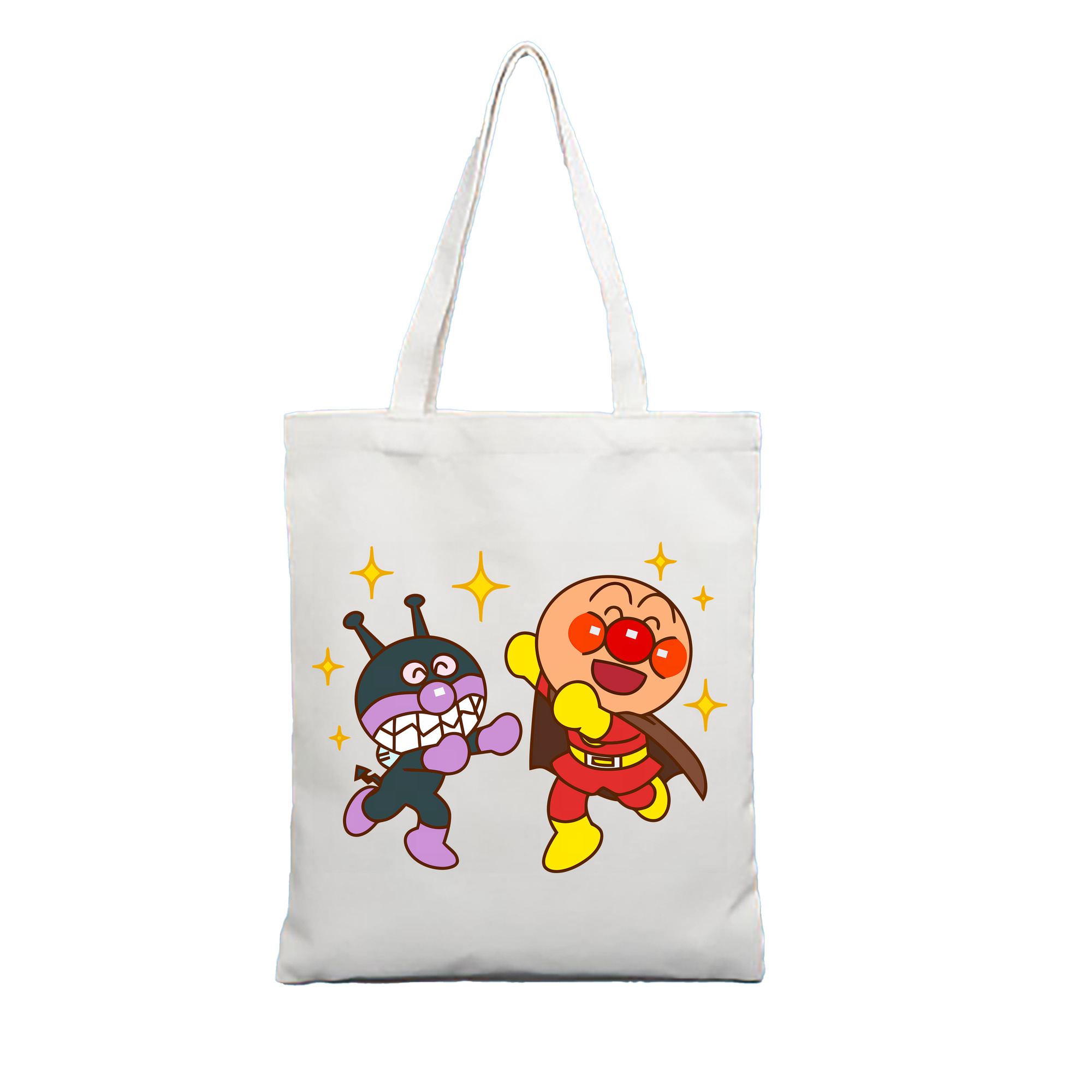 （画像用） アンパンマン Anpanman 縦型キャンバス生地手提げバッグ　トートバッグ