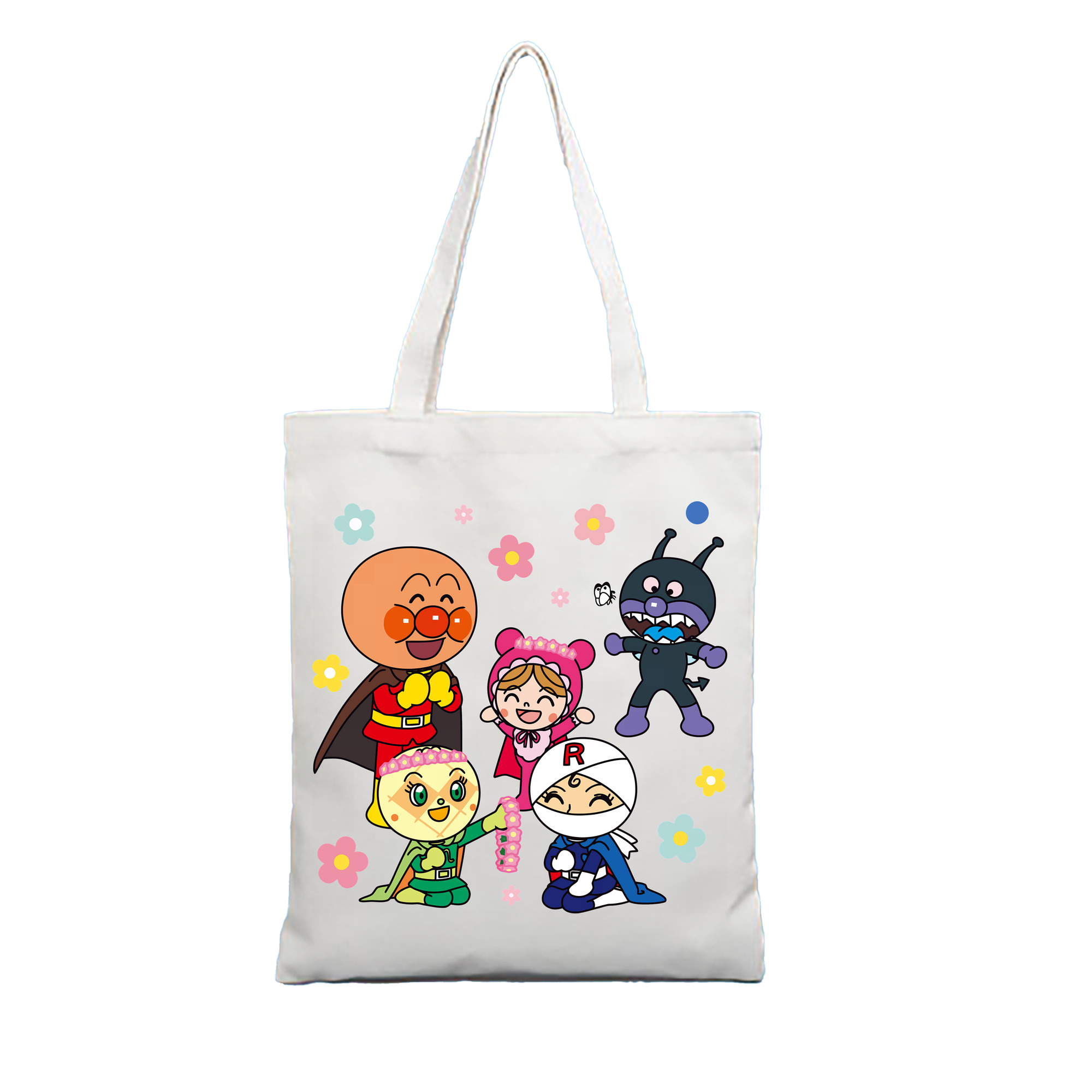 （画像用） アンパンマン Anpanman 縦型キャンバス生地手提げバッグ　トートバッグ