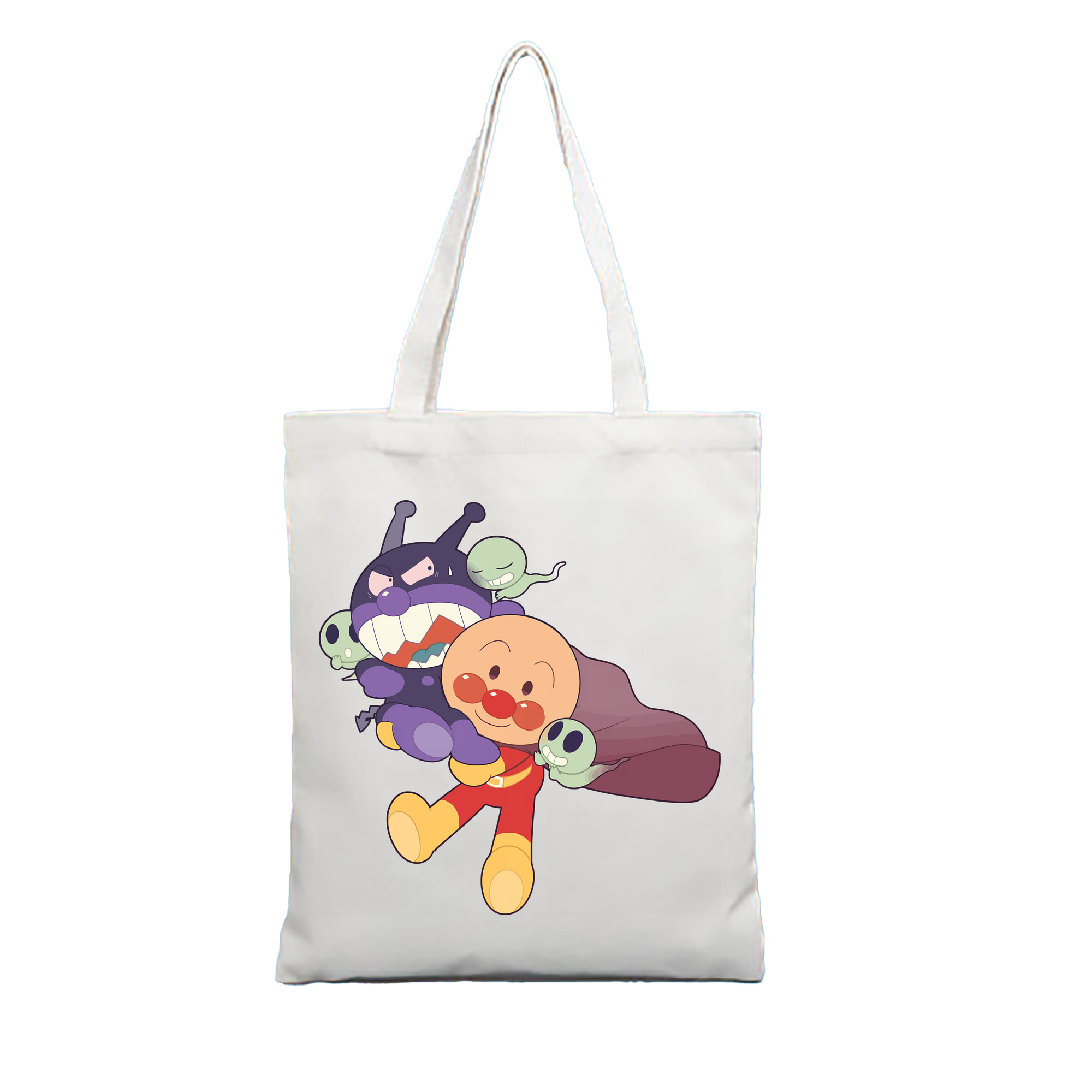 （画像用） アンパンマン Anpanman 縦型キャンバス生地手提げバッグ　トートバッグ
