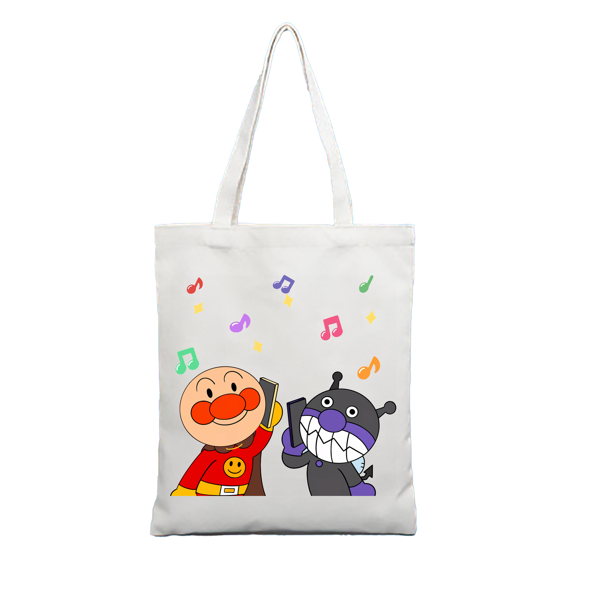 （画像用） アンパンマン Anpanman 縦型キャンバス生地手提げバッグ　トートバッグ