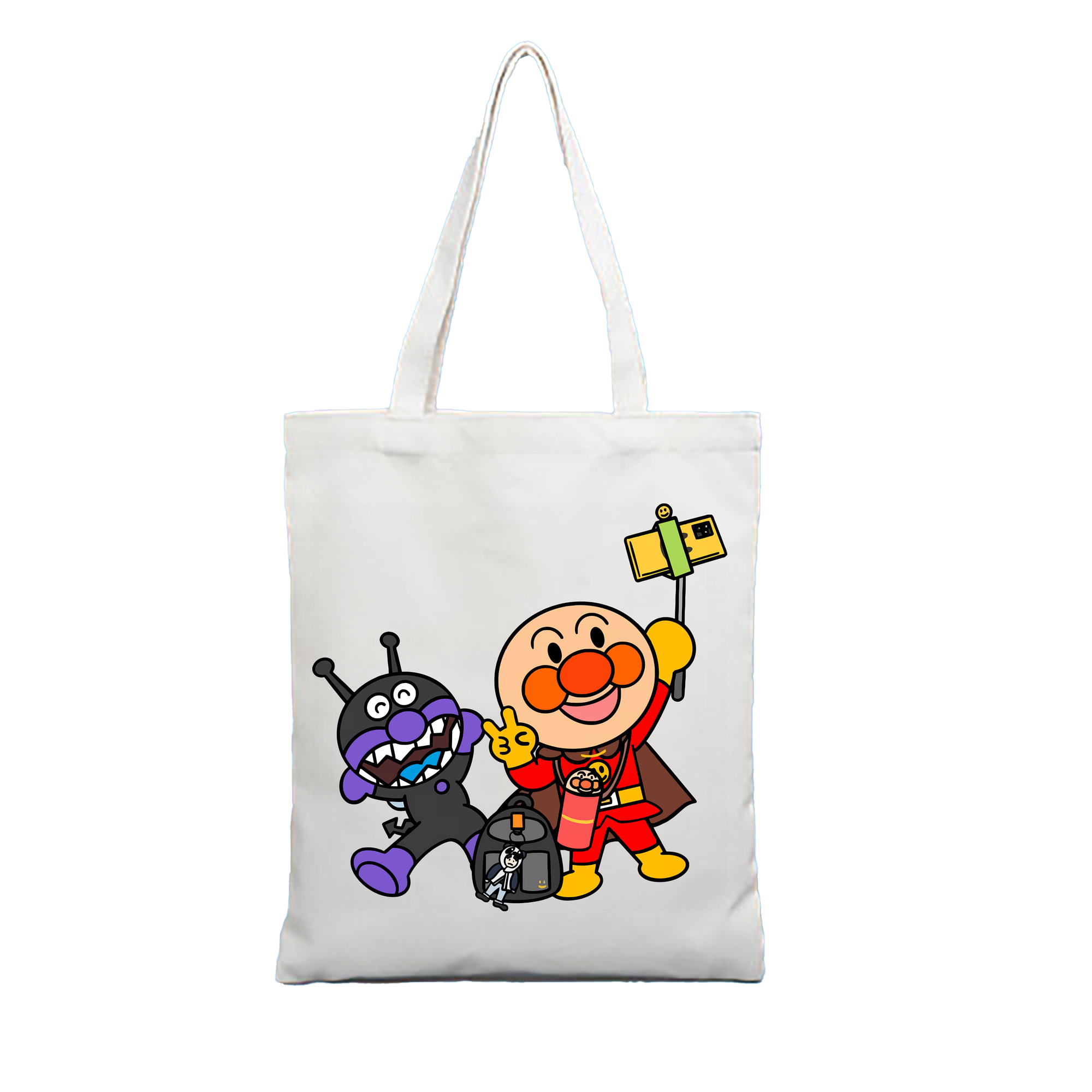 （画像用） アンパンマン Anpanman 縦型キャンバス生地手提げバッグ　トートバッグ