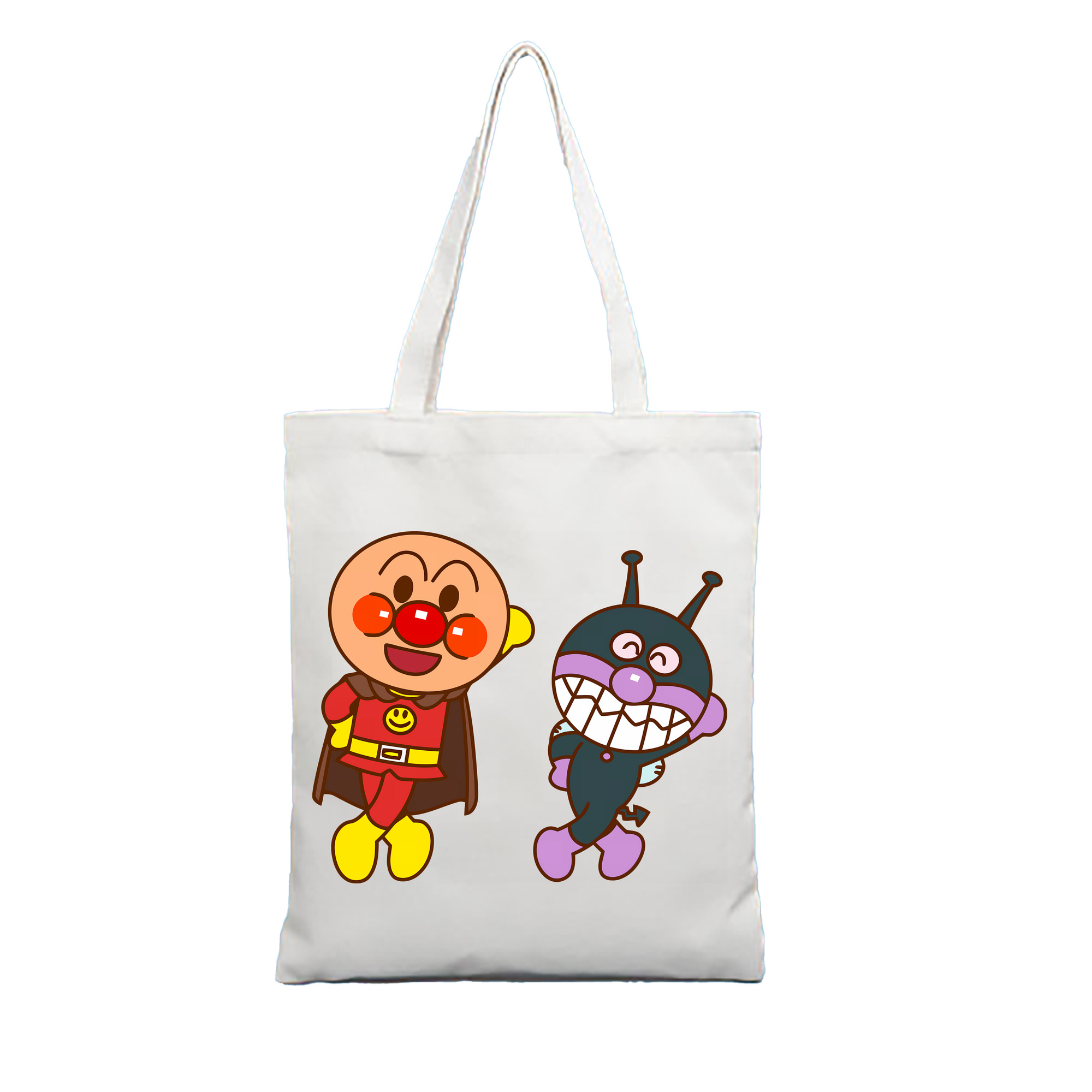 （画像用） アンパンマン Anpanman 縦型キャンバス生地手提げバッグ　トートバッグ