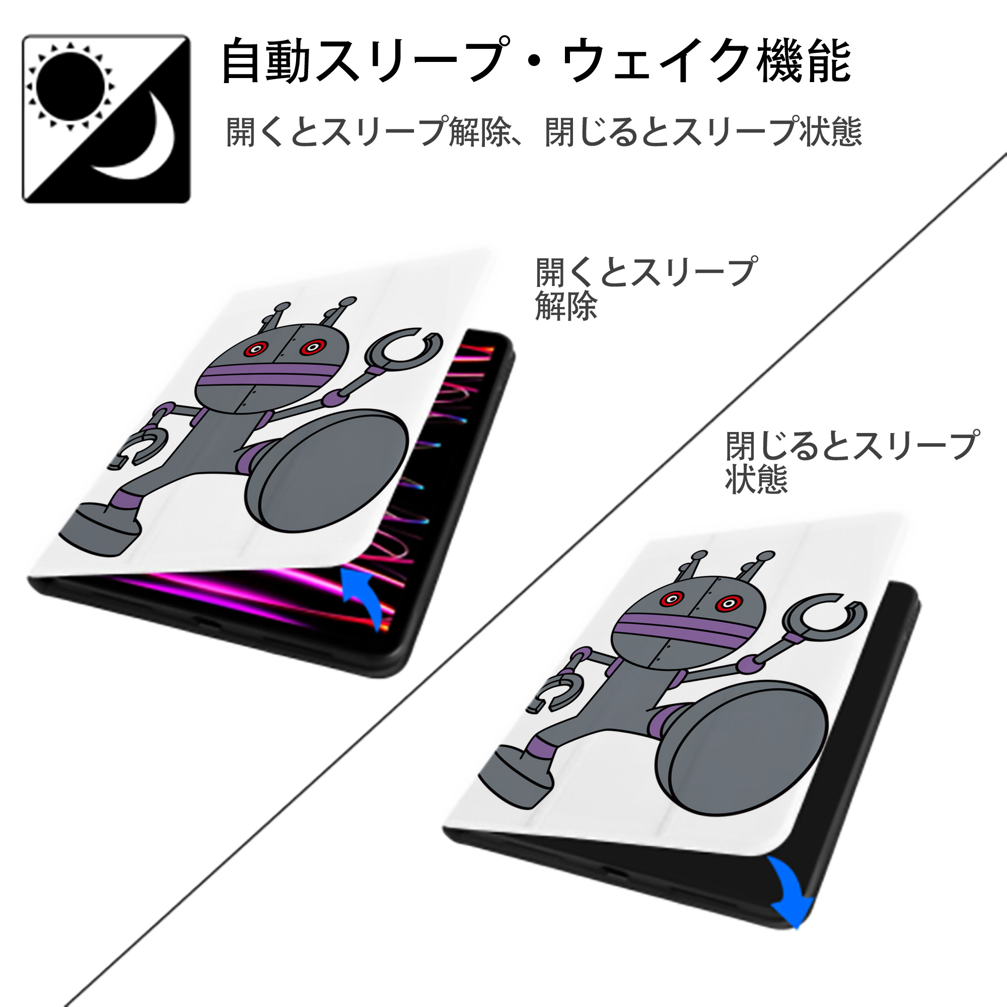 アンパンマン Anpanman IPad ケース ペン収納付き 三つ折りスタンド PUレザー×シリコン 対応機種9.5/10.5/10.9インチ