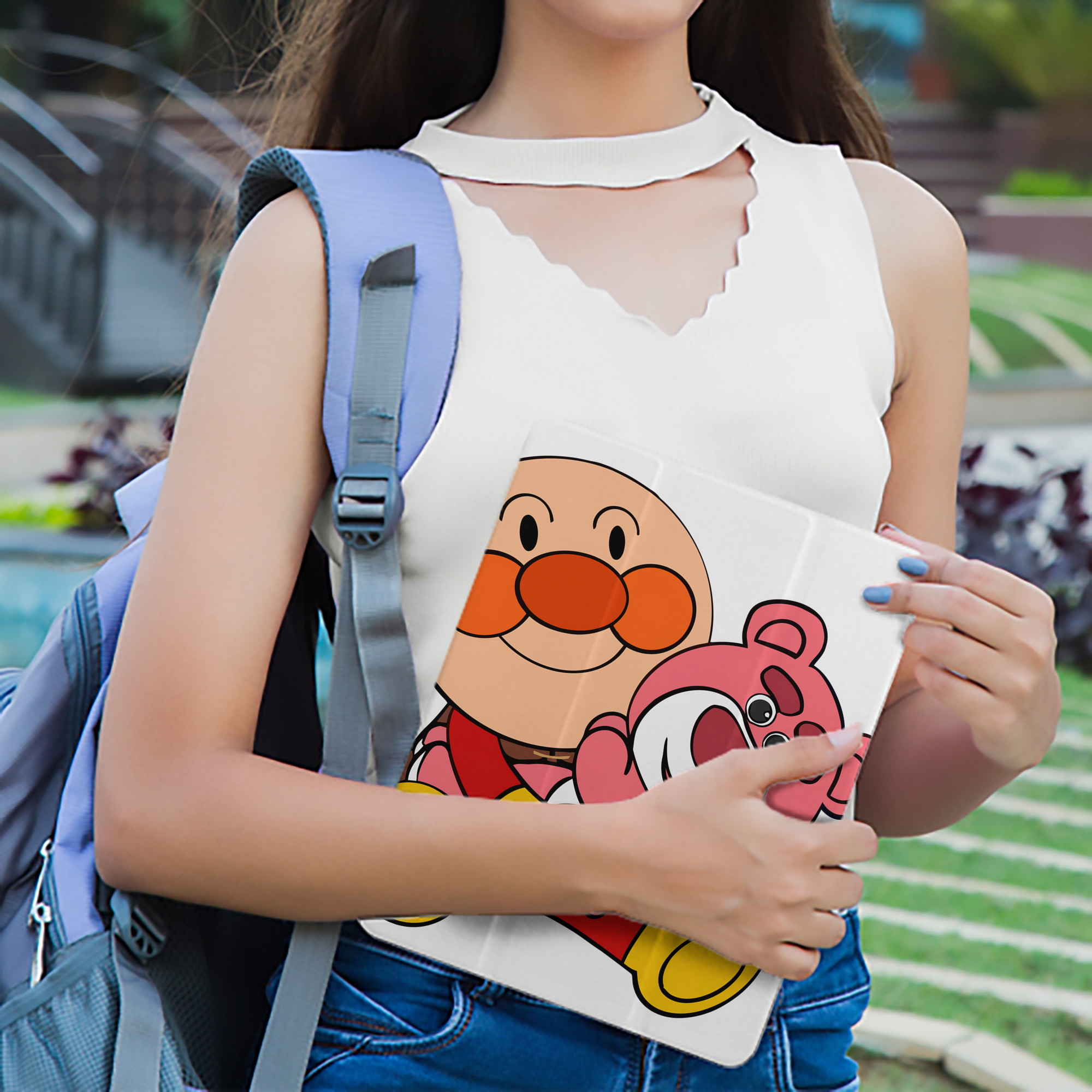 アンパンマン Anpanman IPad ケース ペン収納付き 三つ折りスタンド PUレザー×シリコン 対応機種9.5/10.5/10.9インチ