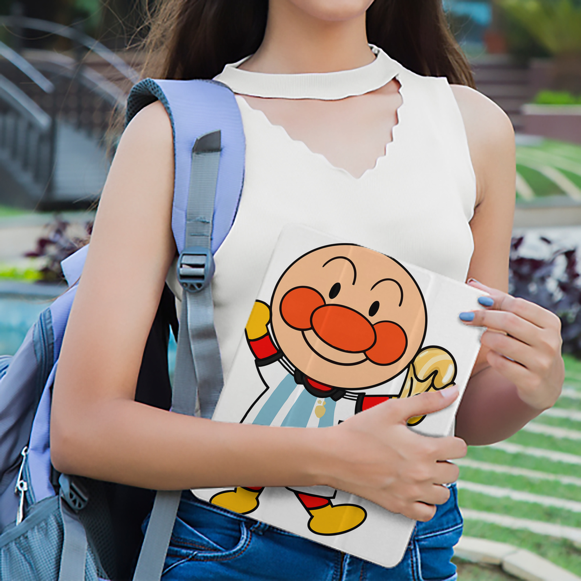 アンパンマン Anpanman IPad ケース ペン収納付き 三つ折りスタンド PUレザー×シリコン 対応機種9.5/10.5/10.9インチ