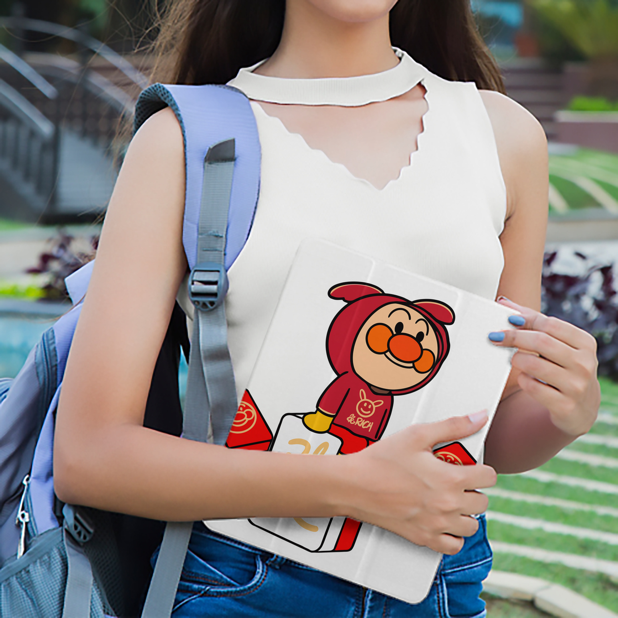 アンパンマン Anpanman IPad ケース ペン収納付き 三つ折りスタンド PUレザー×シリコン 対応機種9.5/10.5/10.9インチ