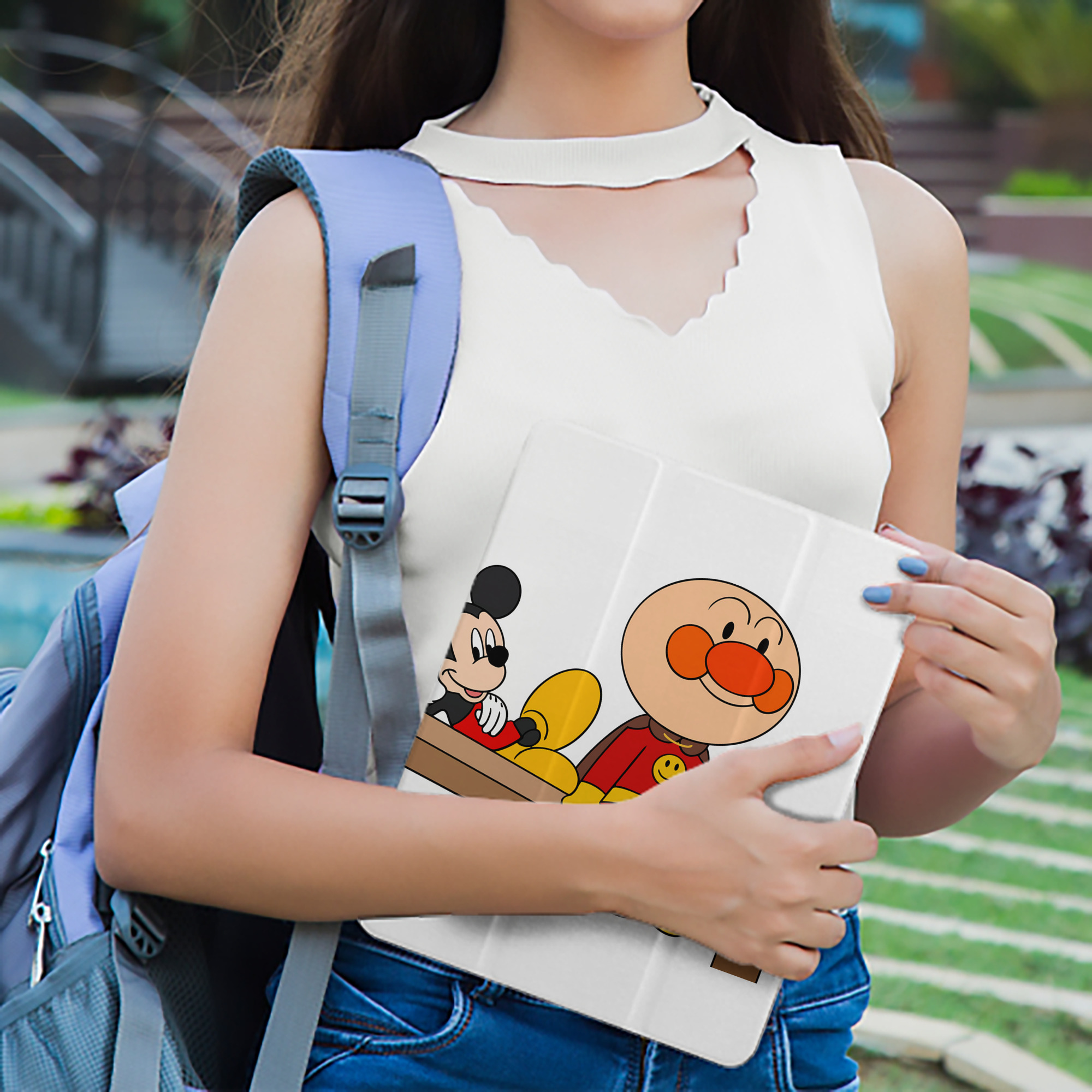 アンパンマン Anpanman IPad ケース ペン収納付き 三つ折りスタンド PUレザー×シリコン 対応機種9.5/10.5/10.9インチ
