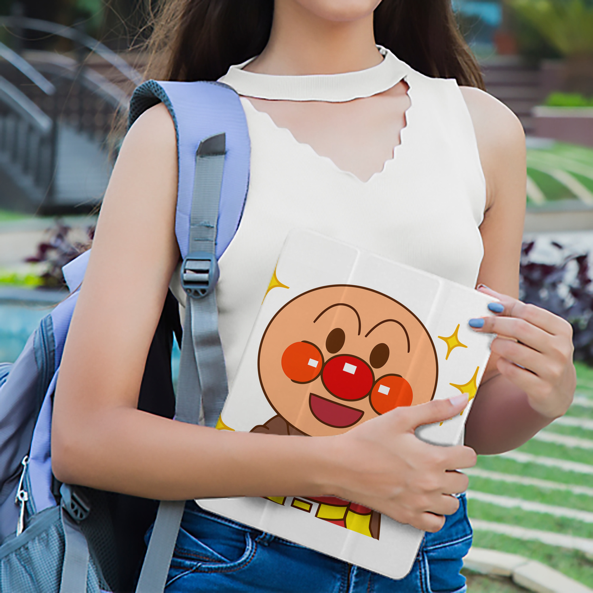 アンパンマン Anpanman IPad ケース ペン収納付き 三つ折りスタンド PUレザー×シリコン 対応機種9.5/10.5/10.9インチ