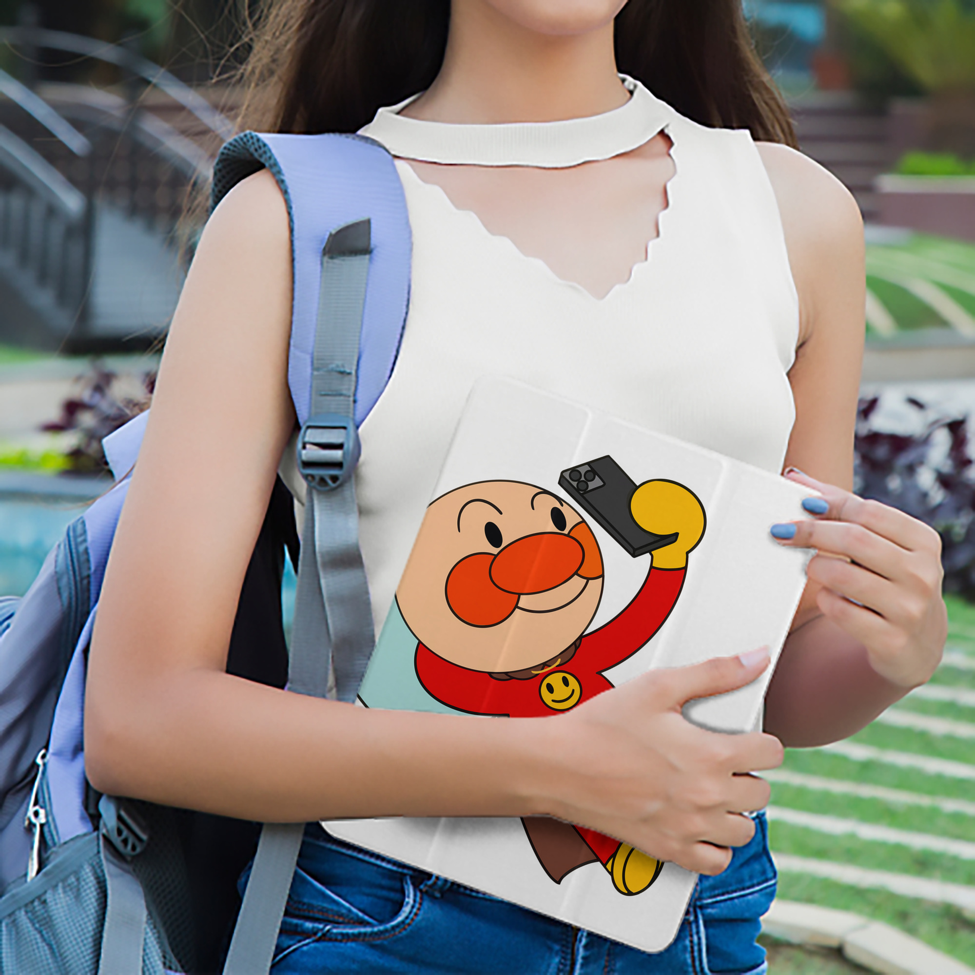 アンパンマン Anpanman IPad ケース ペン収納付き 三つ折りスタンド PUレザー×シリコン 対応機種9.5/10.5/10.9インチ