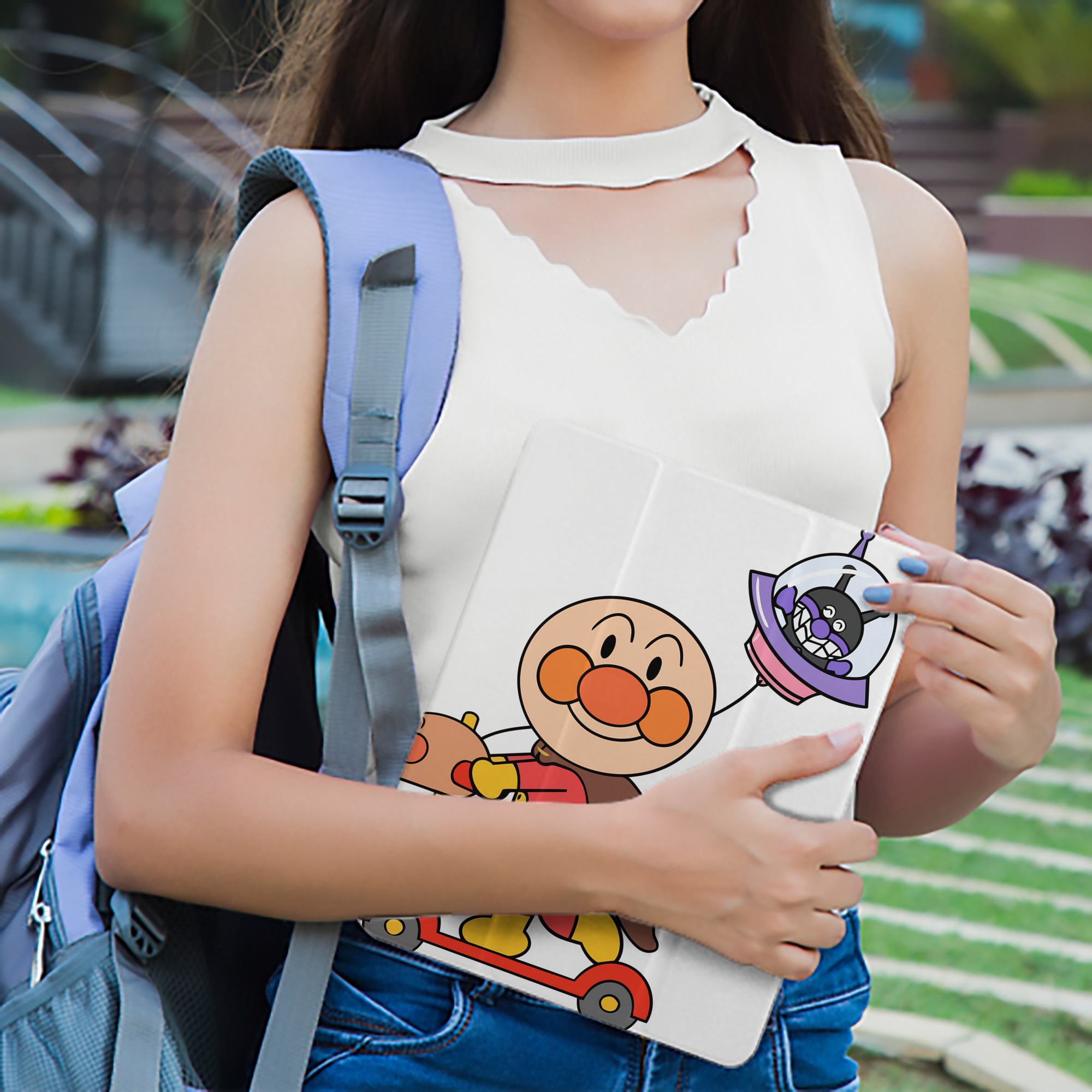 アンパンマン Anpanman IPad ケース ペン収納付き 三つ折りスタンド PUレザー×シリコン 対応機種9.5/10.5/10.9インチ