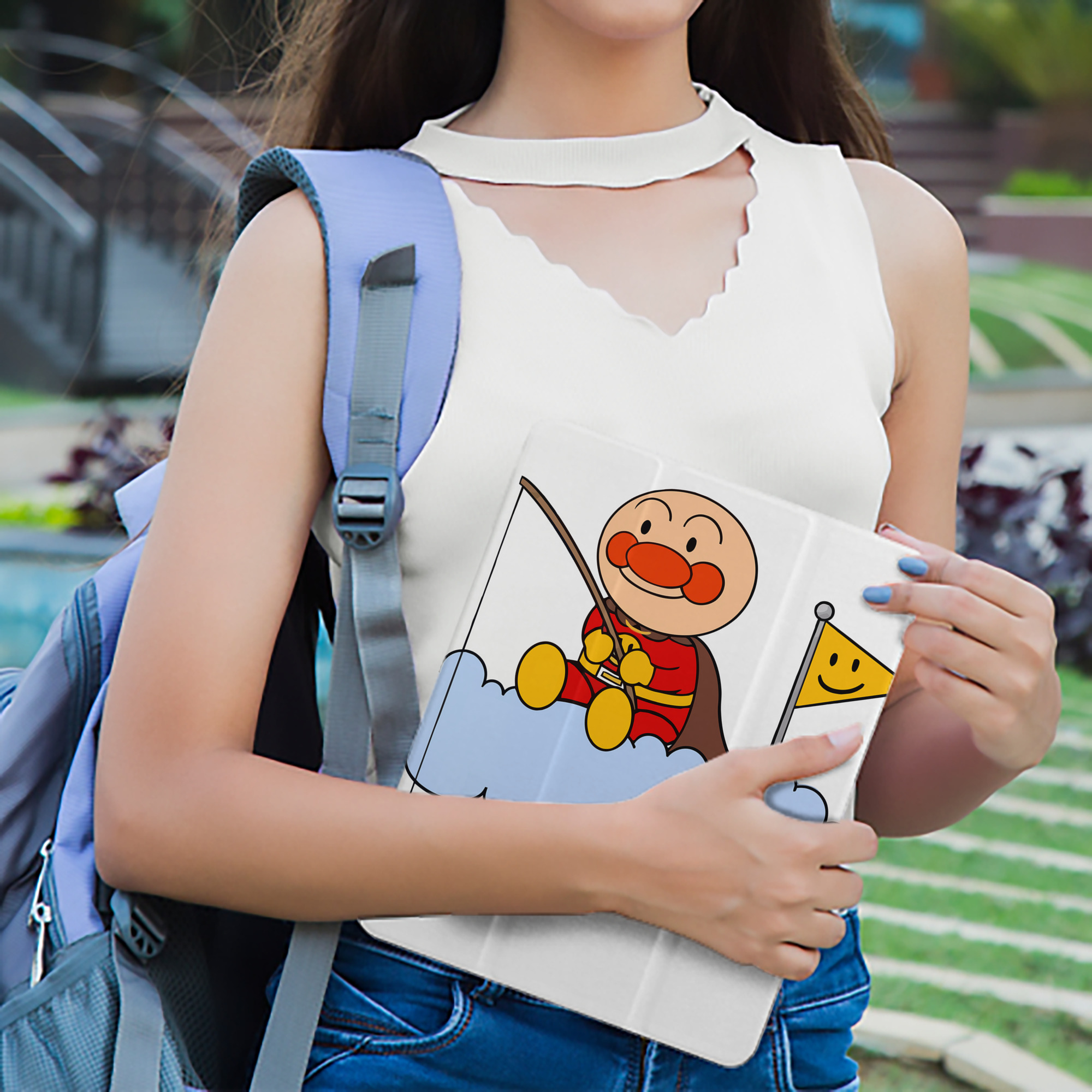 アンパンマン Anpanman IPad ケース ペン収納付き 三つ折りスタンド PUレザー×シリコン 対応機種9.5/10.5/10.9インチ