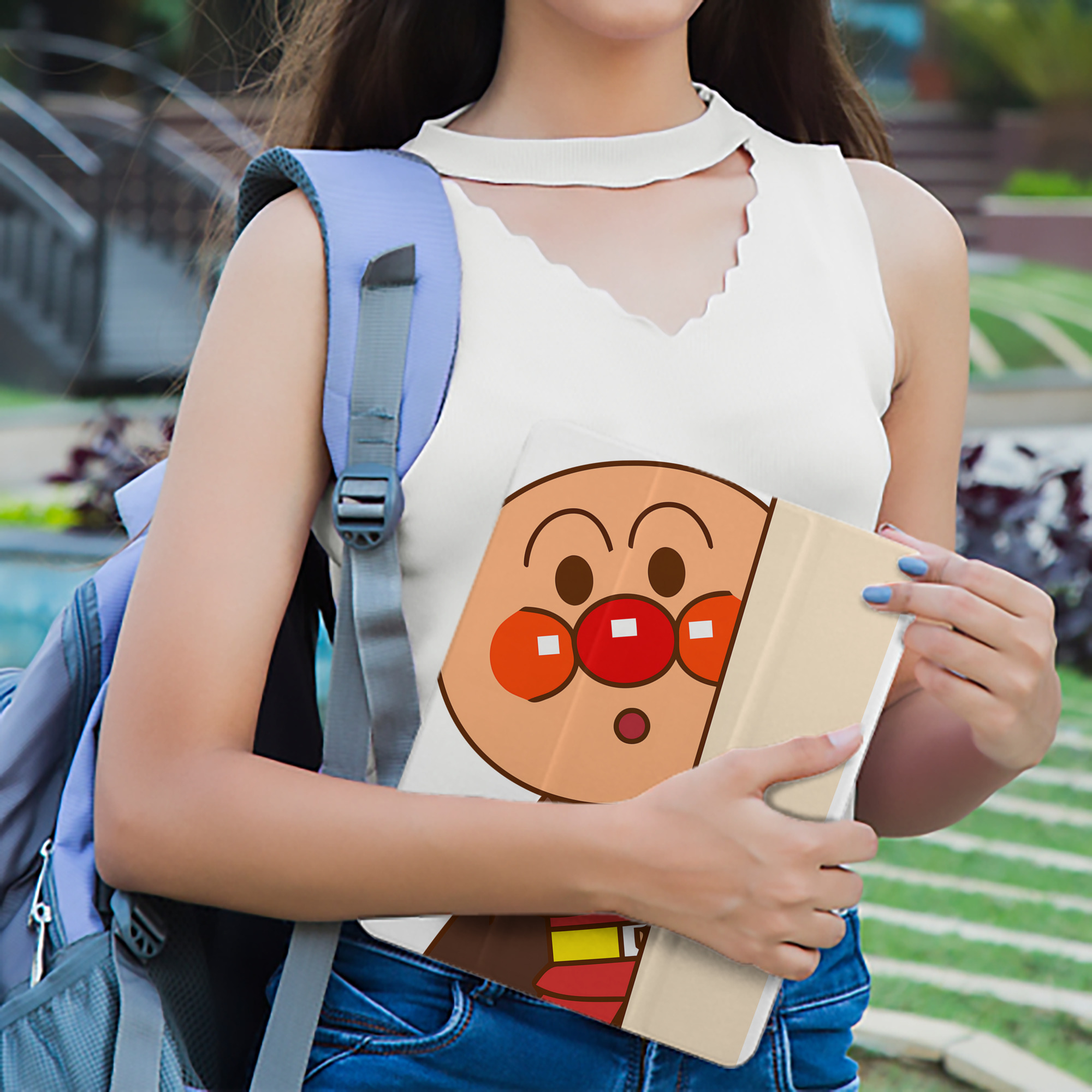 アンパンマン Anpanman IPad ケース ペン収納付き 三つ折りスタンド PUレザー×シリコン 対応機種9.5/10.5/10.9インチ
