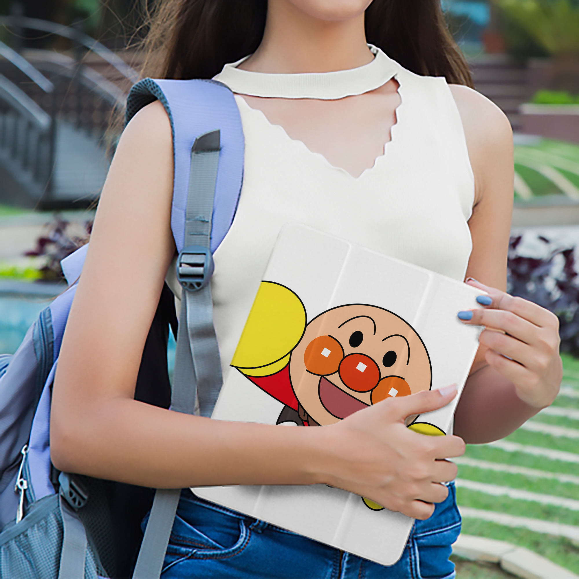 アンパンマン Anpanman IPad ケース ペン収納付き 三つ折りスタンド PUレザー×シリコン 対応機種9.5/10.5/10.9インチ