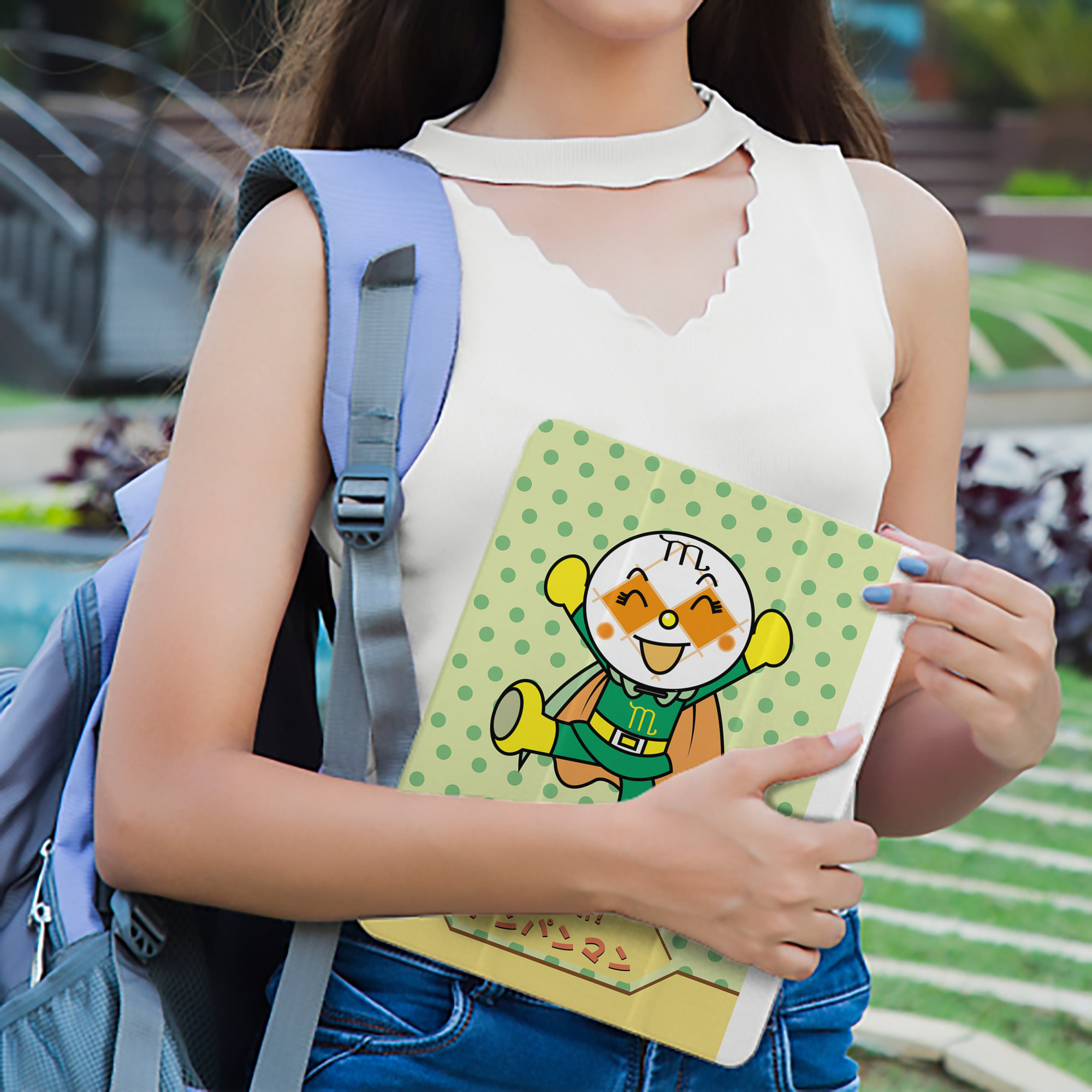 アンパンマン Anpanman IPad ケース ペン収納付き 三つ折りスタンド PUレザー×シリコン 対応機種9.5/10.5/10.9インチ