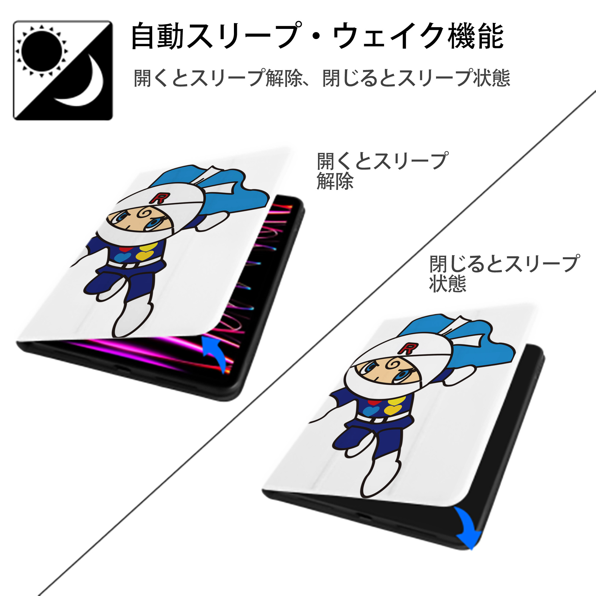 アンパンマン Anpanman IPad ケース ペン収納付き 三つ折りスタンド PUレザー×シリコン 対応機種9.5/10.5/10.9インチ