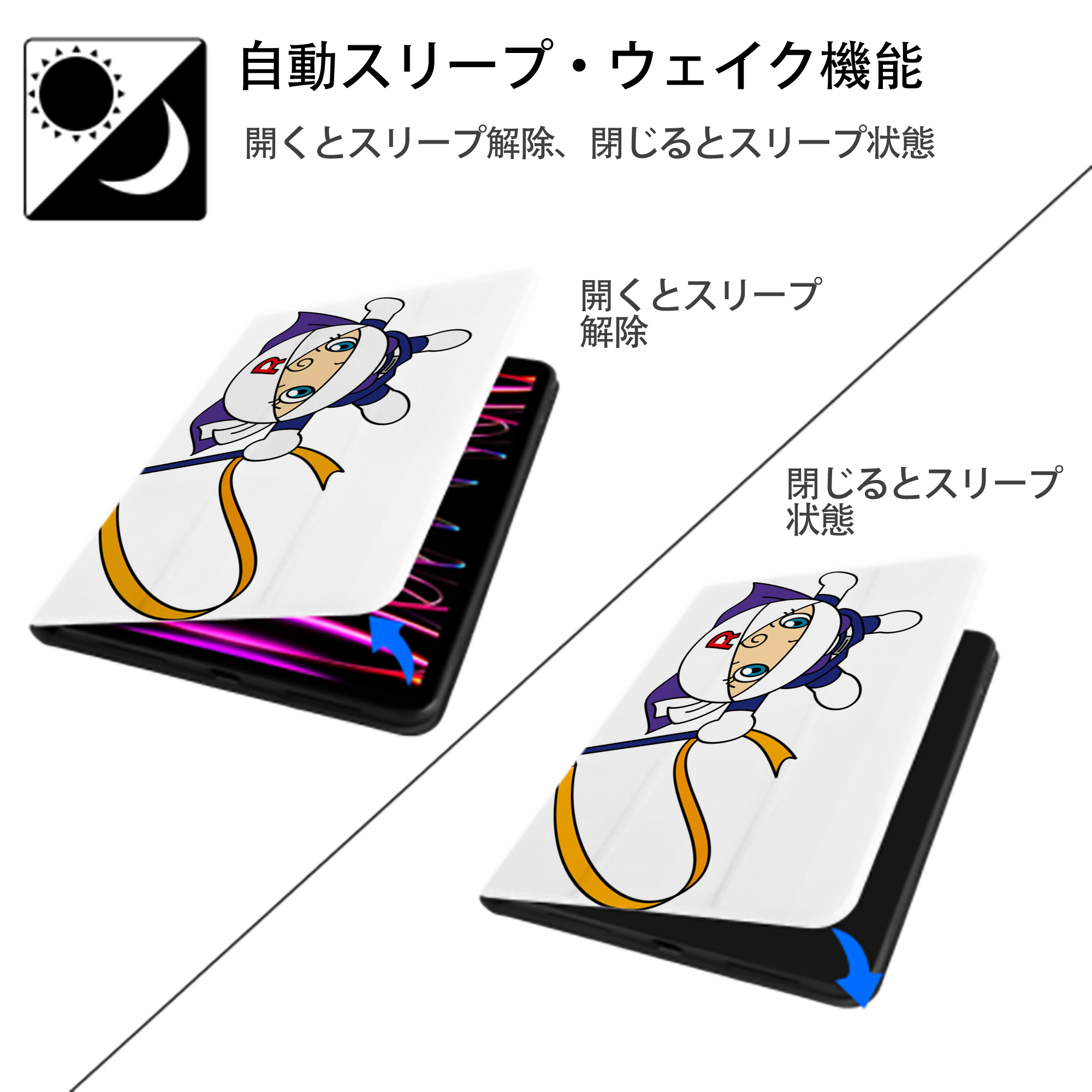 アンパンマン Anpanman IPad ケース ペン収納付き 三つ折りスタンド PUレザー×シリコン 対応機種9.5/10.5/10.9インチ