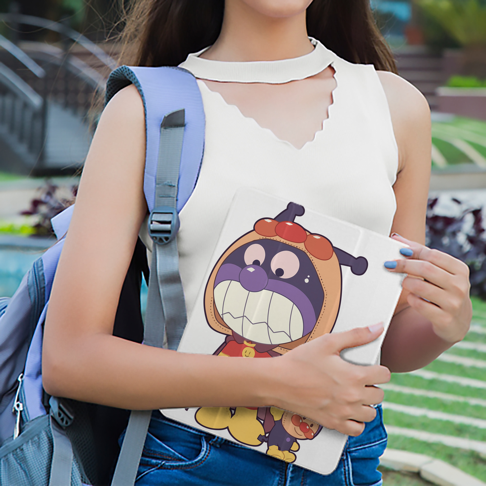 アンパンマン Anpanman IPad ケース ペン収納付き 三つ折りスタンド PUレザー×シリコン 対応機種9.5/10.5/10.9インチ