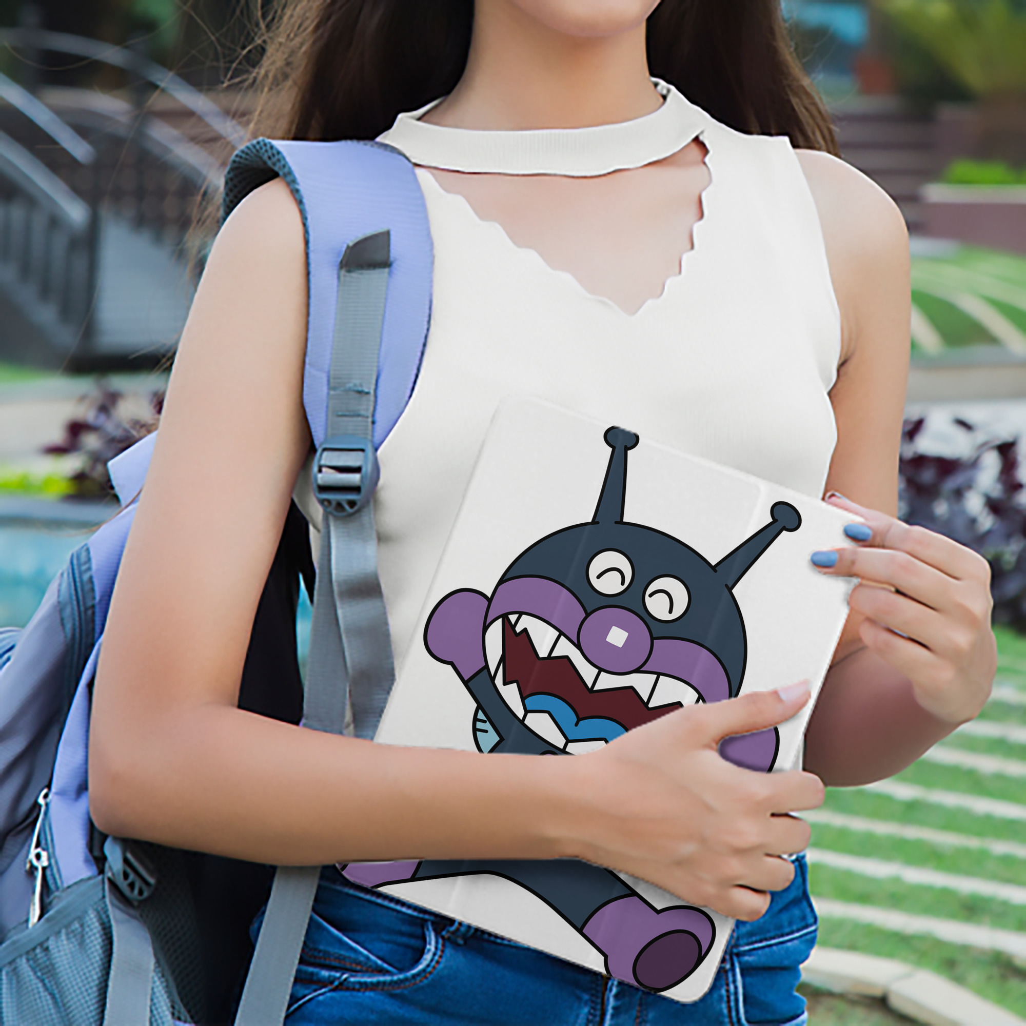 アンパンマン Anpanman IPad ケース ペン収納付き 三つ折りスタンド PUレザー×シリコン 対応機種9.5/10.5/10.9インチ