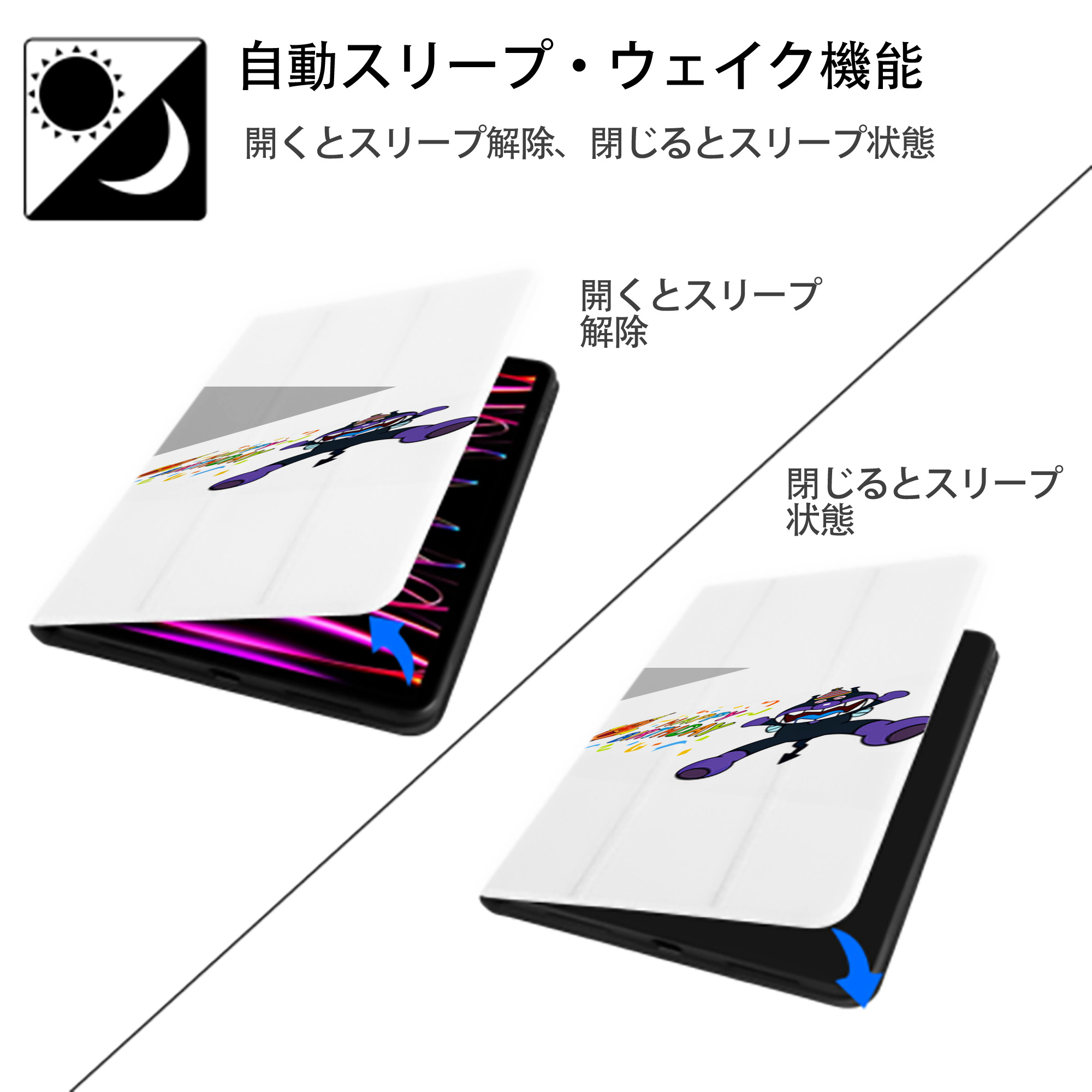 アンパンマン Anpanman IPad ケース ペン収納付き 三つ折りスタンド PUレザー×シリコン 対応機種9.5/10.5/10.9インチ