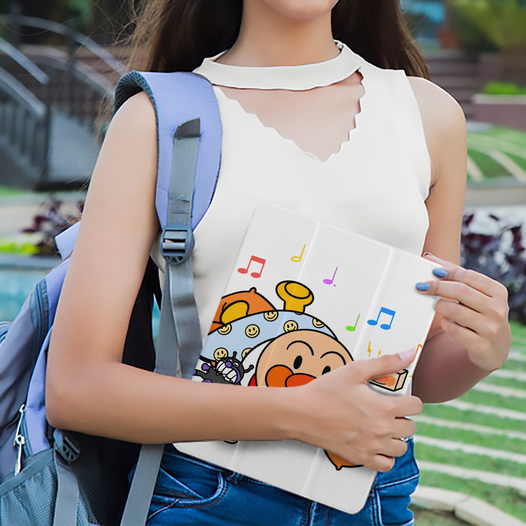 アンパンマン Anpanman IPad ケース ペン収納付き 三つ折りスタンド PUレザー×シリコン 対応機種9.5/10.5/10.9インチ