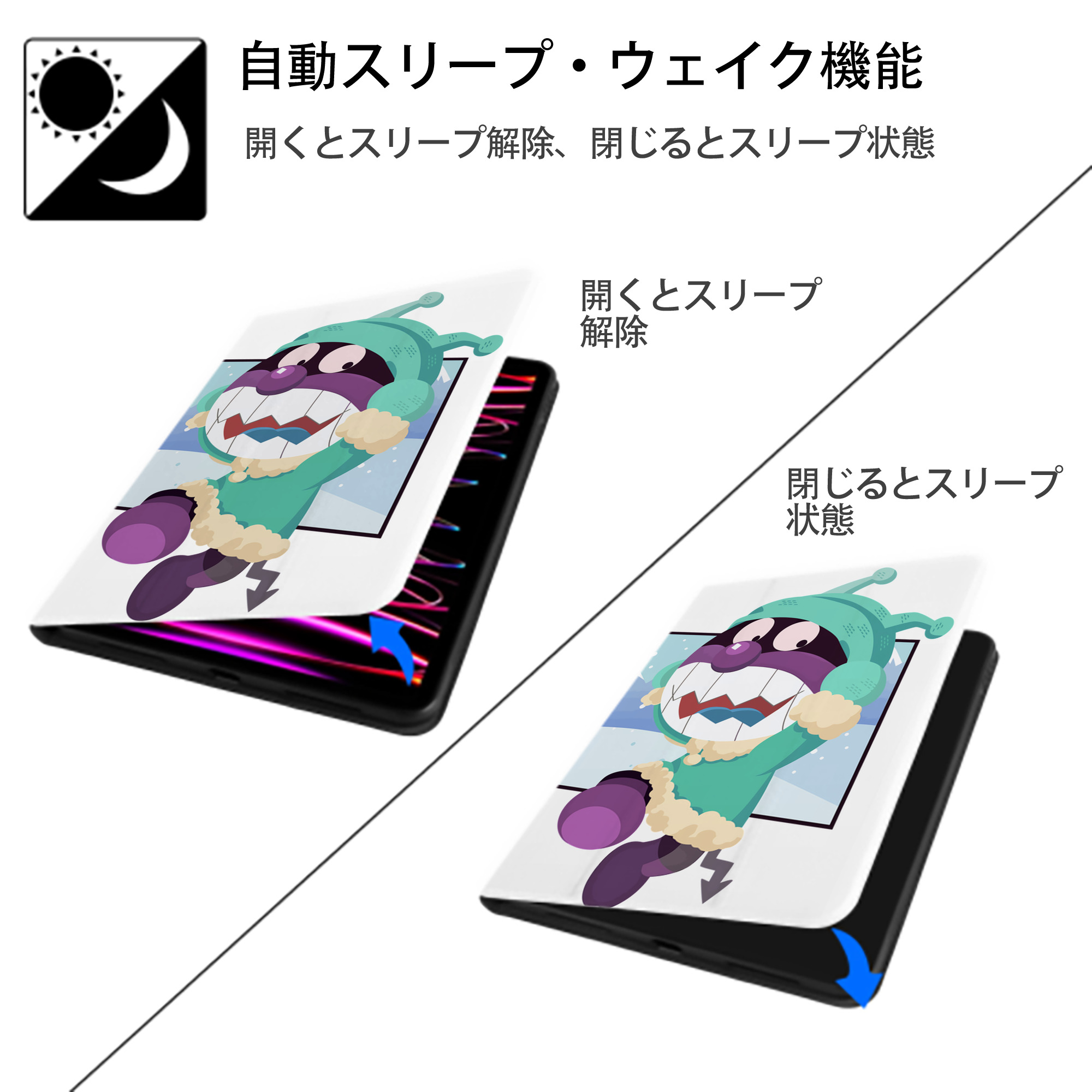 アンパンマン Anpanman IPad ケース ペン収納付き 三つ折りスタンド PUレザー×シリコン 対応機種9.5/10.5/10.9インチ