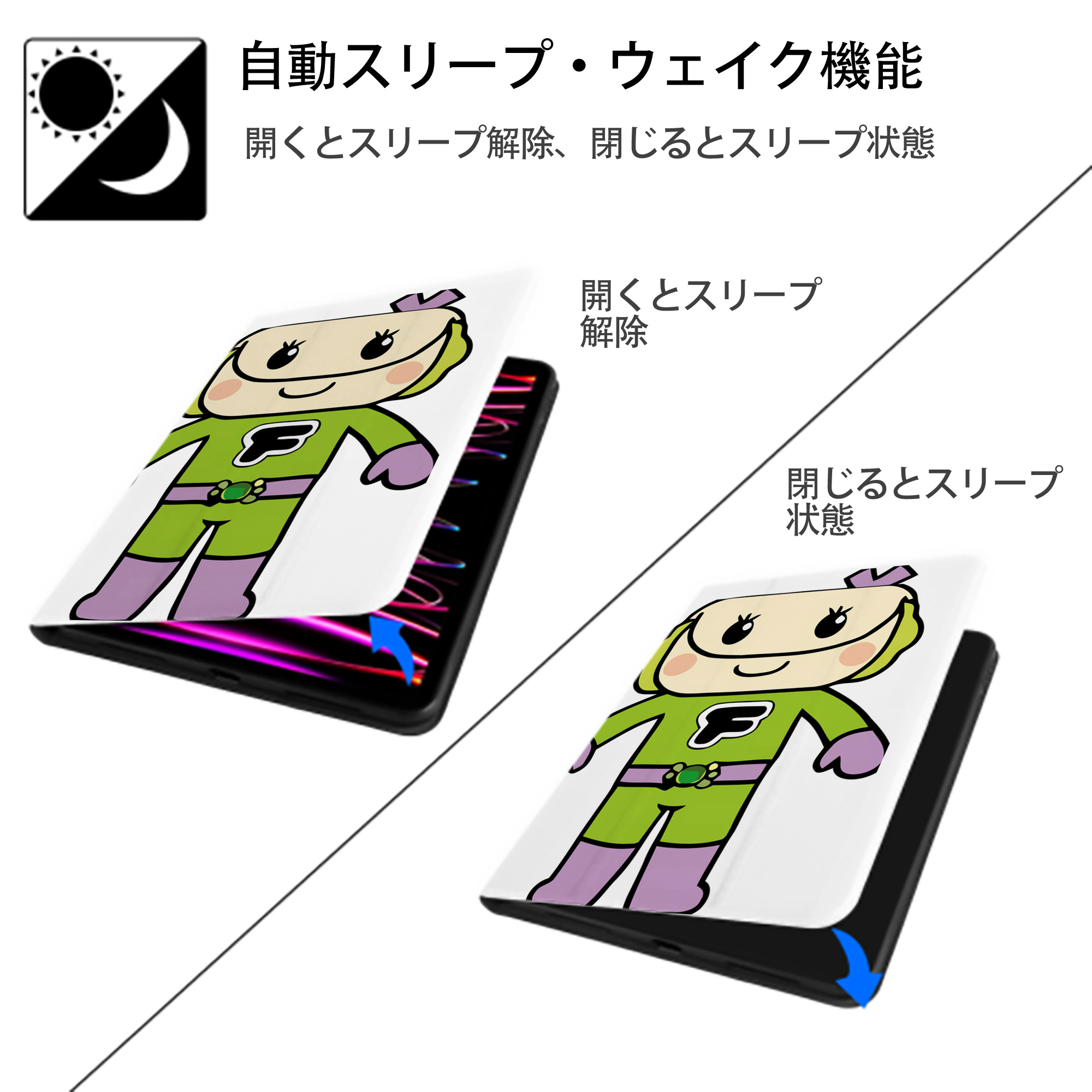 アンパンマン Anpanman IPad ケース ペン収納付き 三つ折りスタンド PUレザー×シリコン 対応機種9.5/10.5/10.9インチ