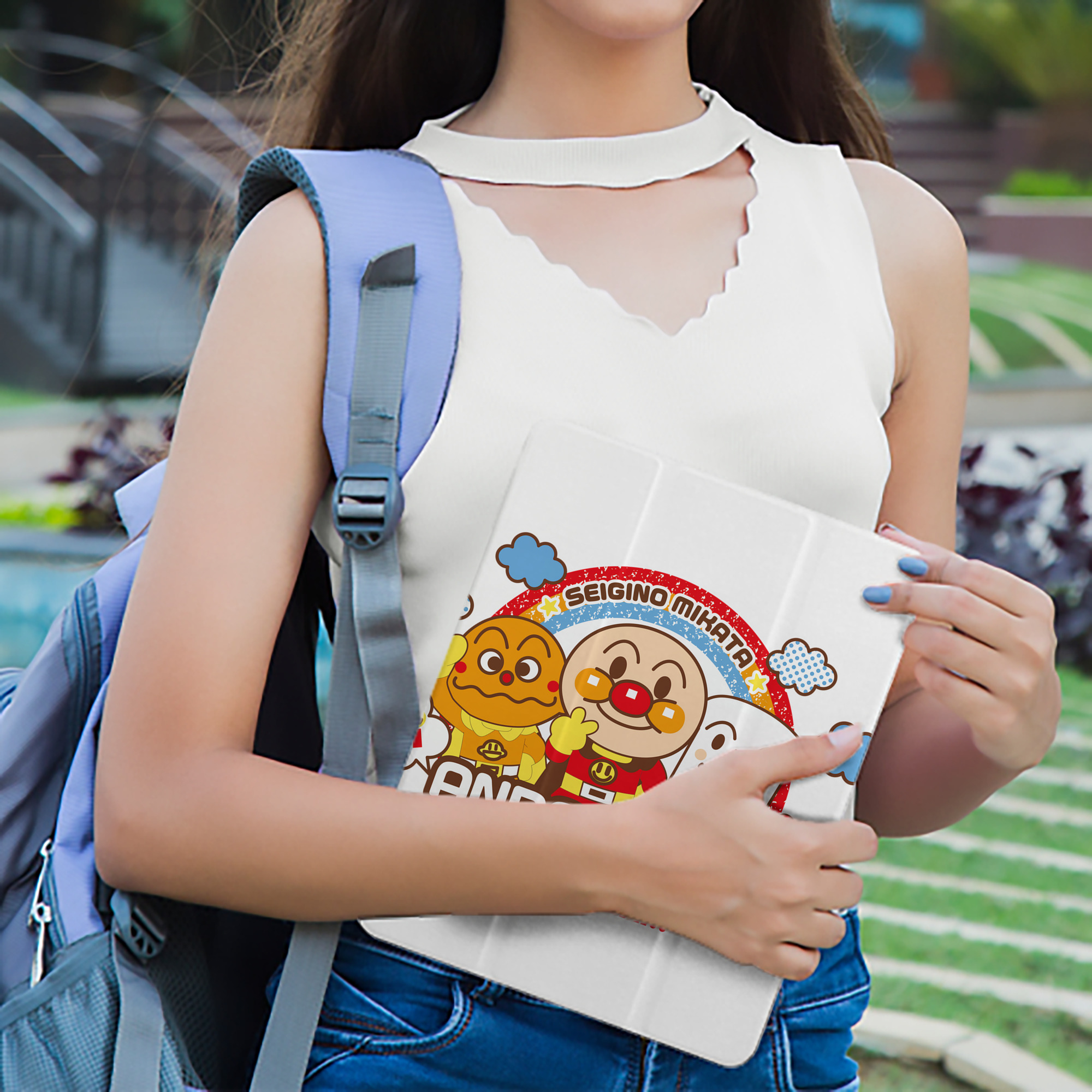 アンパンマン Anpanman IPad ケース ペン収納付き 三つ折りスタンド PUレザー×シリコン 対応機種9.5/10.5/10.9インチ