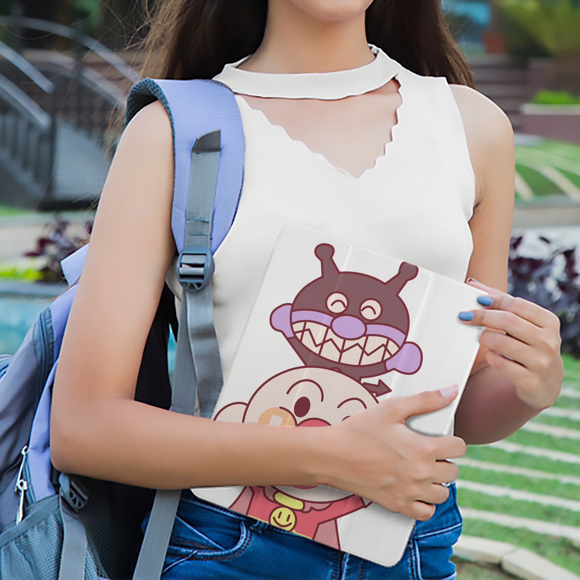 アンパンマン Anpanman IPad ケース ペン収納付き 三つ折りスタンド PUレザー×シリコン 対応機種9.5/10.5/10.9インチ