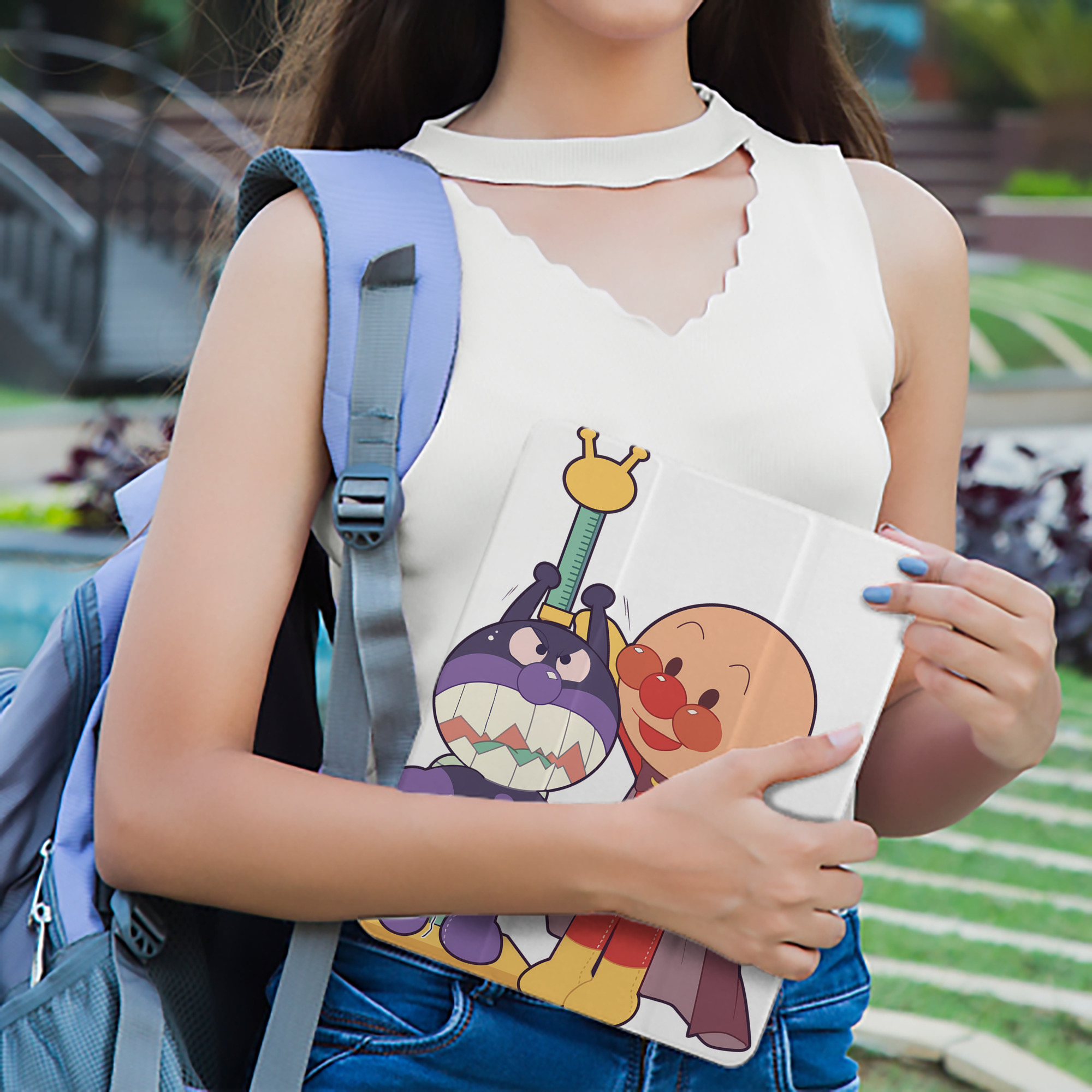 アンパンマン Anpanman IPad ケース ペン収納付き 三つ折りスタンド PUレザー×シリコン 対応機種9.5/10.5/10.9インチ