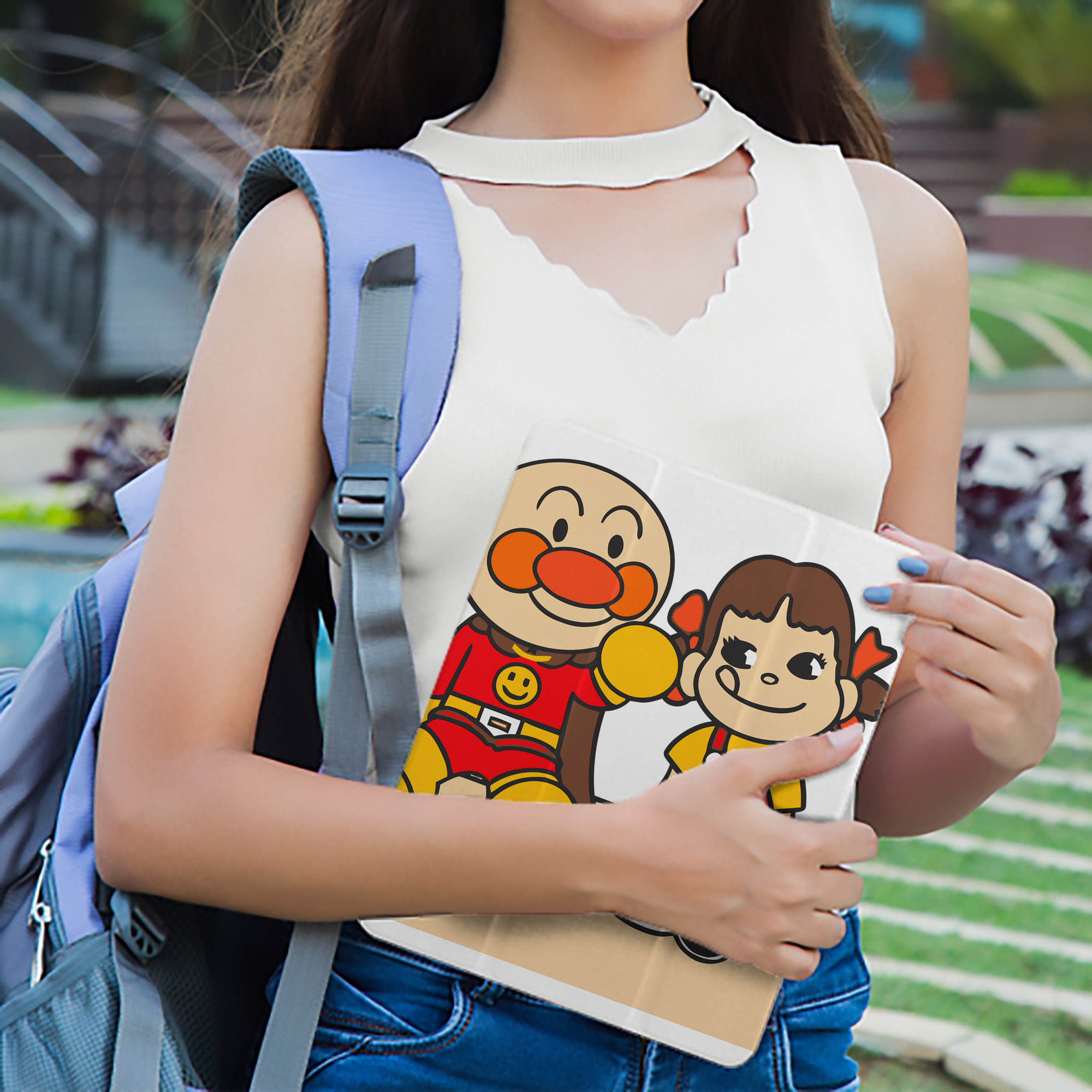 アンパンマン Anpanman IPad ケース ペン収納付き 三つ折りスタンド PUレザー×シリコン 対応機種9.5/10.5/10.9インチ