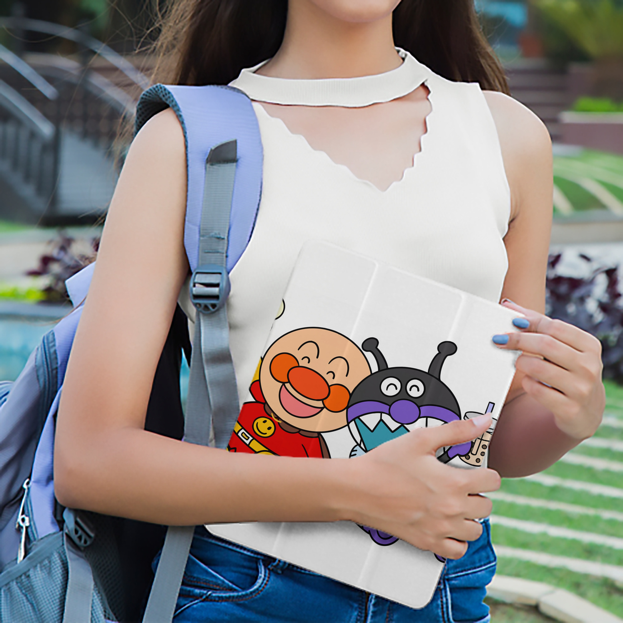 アンパンマン Anpanman IPad ケース ペン収納付き 三つ折りスタンド PUレザー×シリコン 対応機種9.5/10.5/10.9インチ