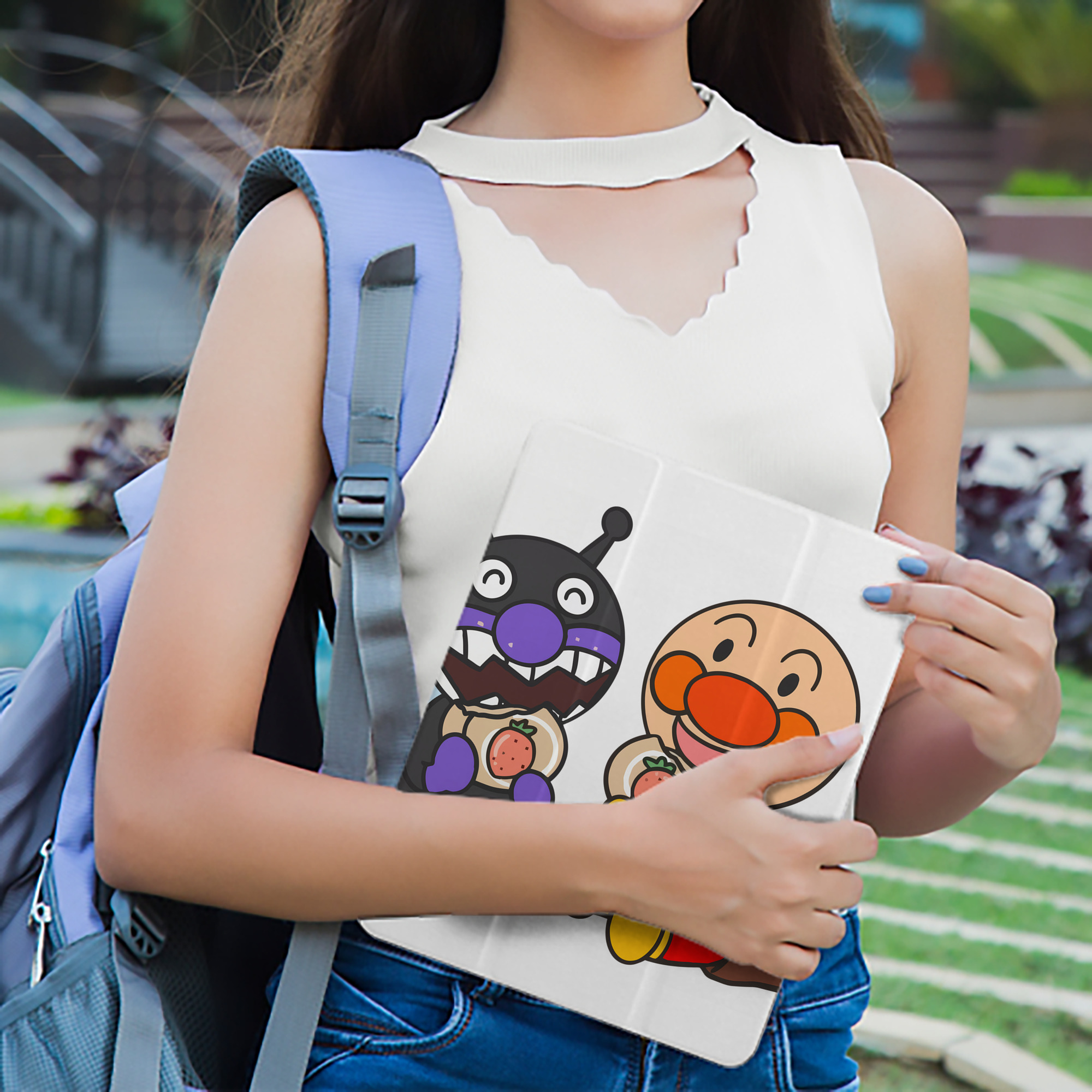 アンパンマン Anpanman IPad ケース ペン収納付き 三つ折りスタンド PUレザー×シリコン 対応機種9.5/10.5/10.9インチ