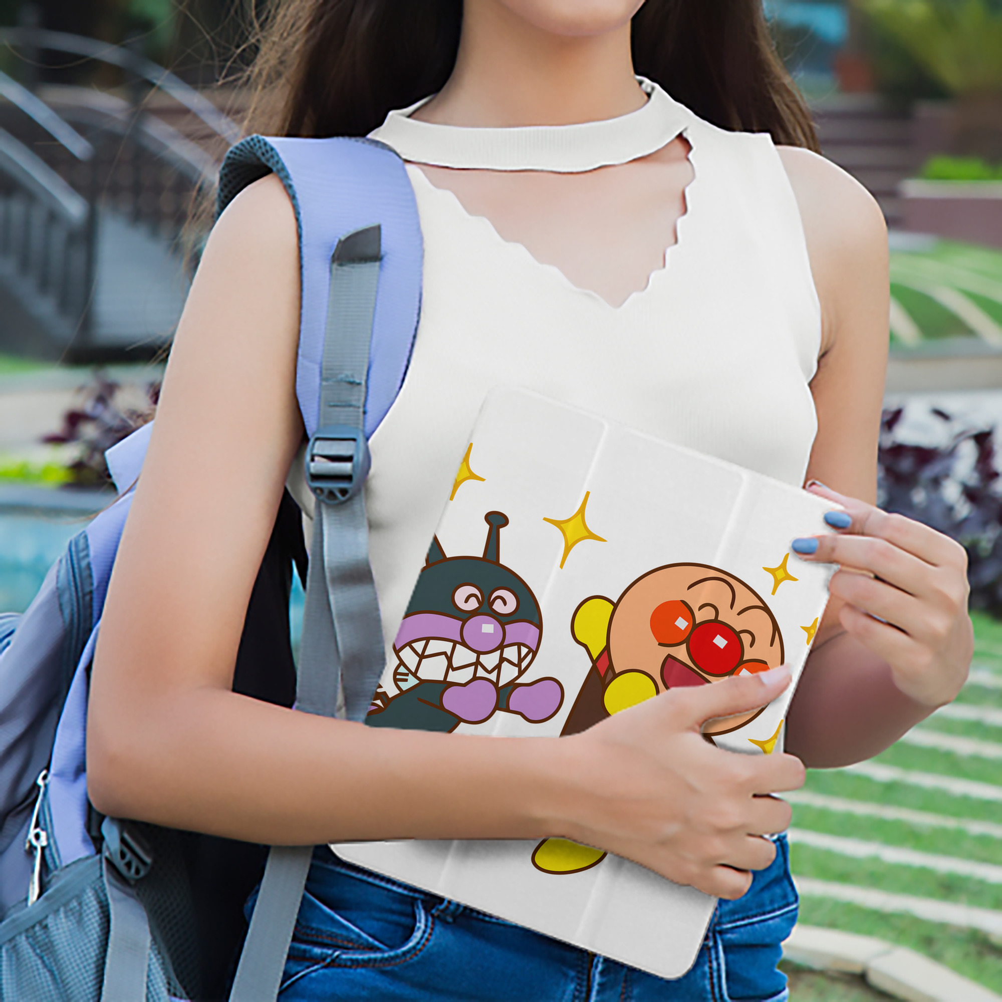 アンパンマン Anpanman IPad ケース ペン収納付き 三つ折りスタンド PUレザー×シリコン 対応機種9.5/10.5/10.9インチ
