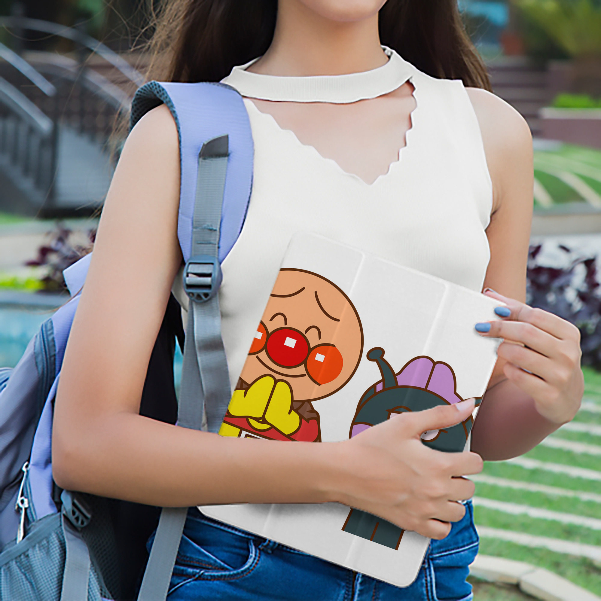 アンパンマン Anpanman IPad ケース ペン収納付き 三つ折りスタンド PUレザー×シリコン 対応機種9.5/10.5/10.9インチ