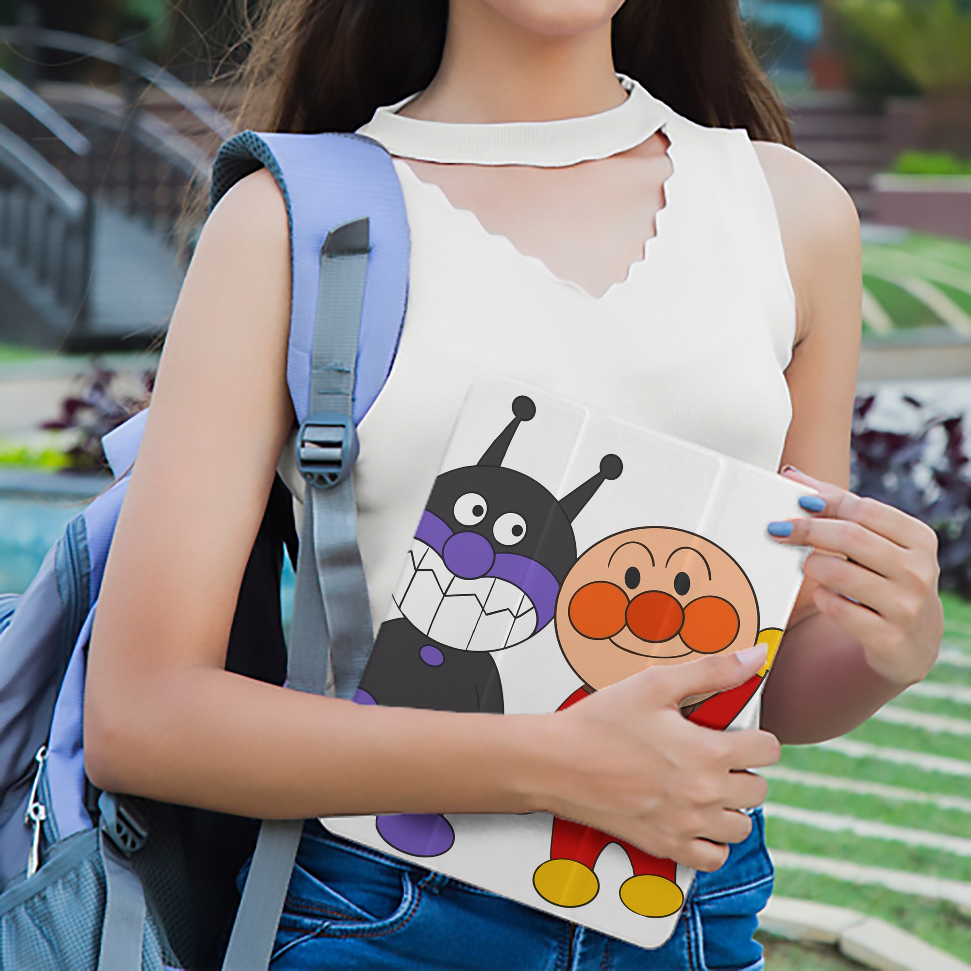 アンパンマン Anpanman IPad ケース ペン収納付き 三つ折りスタンド PUレザー×シリコン 対応機種9.5/10.5/10.9インチ