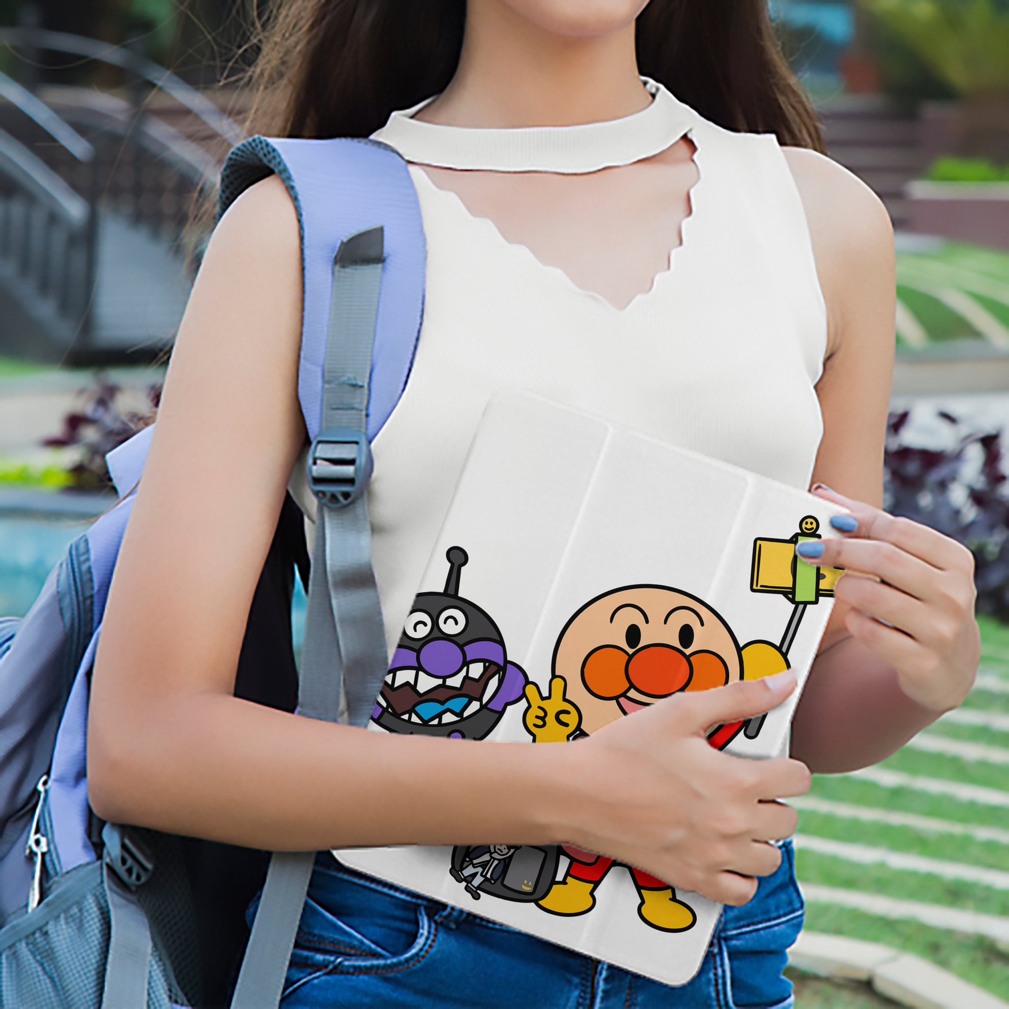 アンパンマン Anpanman IPad ケース ペン収納付き 三つ折りスタンド PUレザー×シリコン 対応機種9.5/10.5/10.9インチ