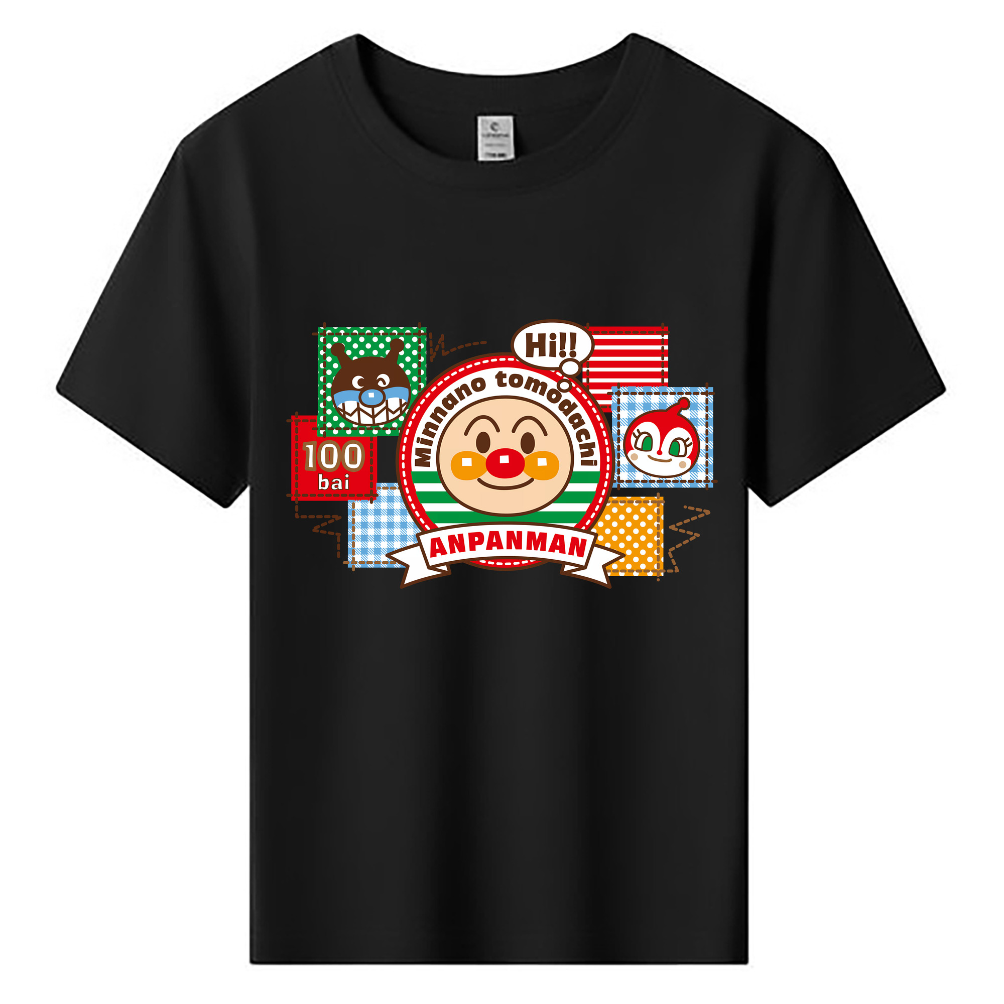 （画像用） アンパンマン Anpanman 綿100％キッズTシャツ（フロントプリント）